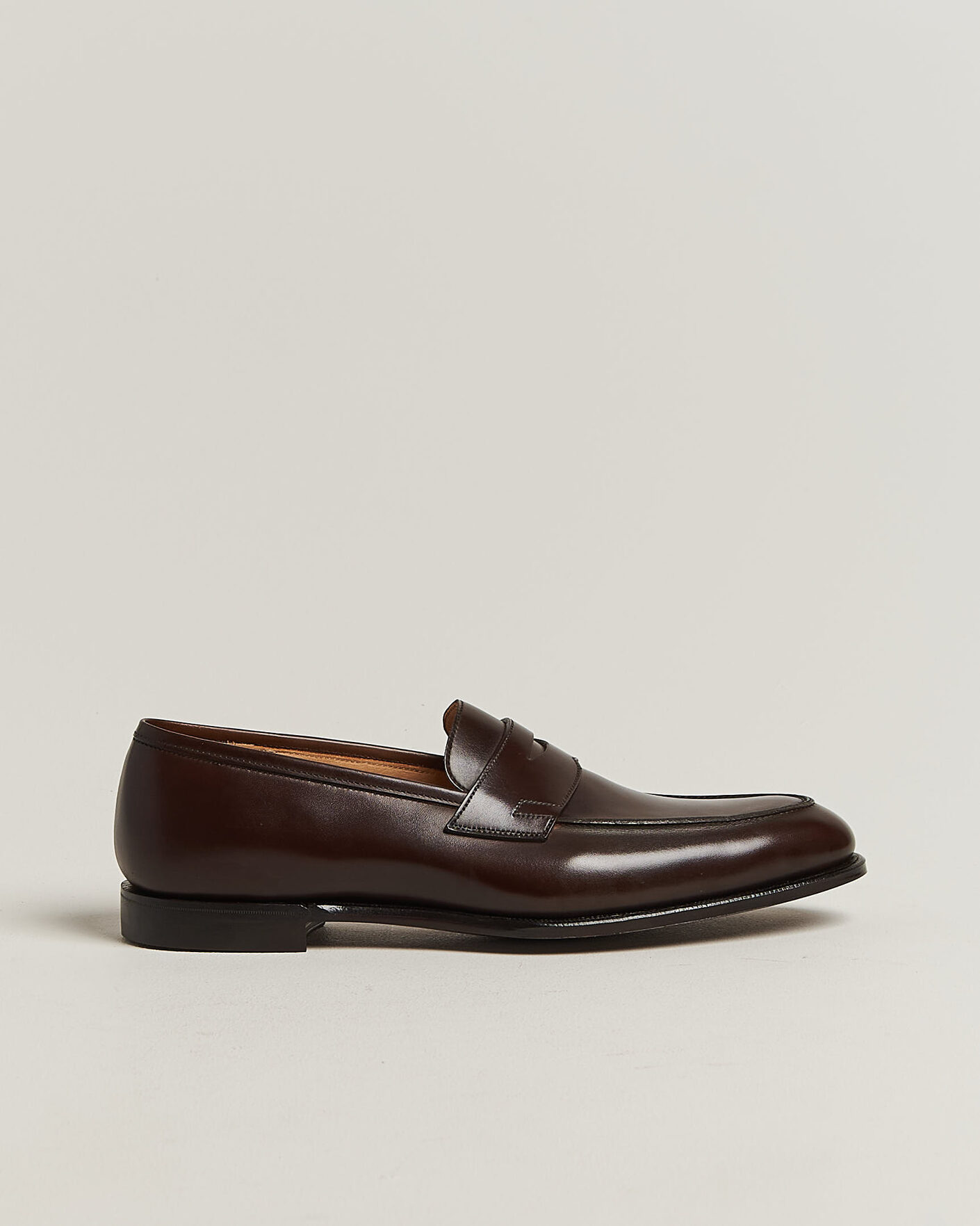 Men | Loafers | Crockett & Jones | Crawford Handgrade Penny Loafer Dk Brown Antique Calf