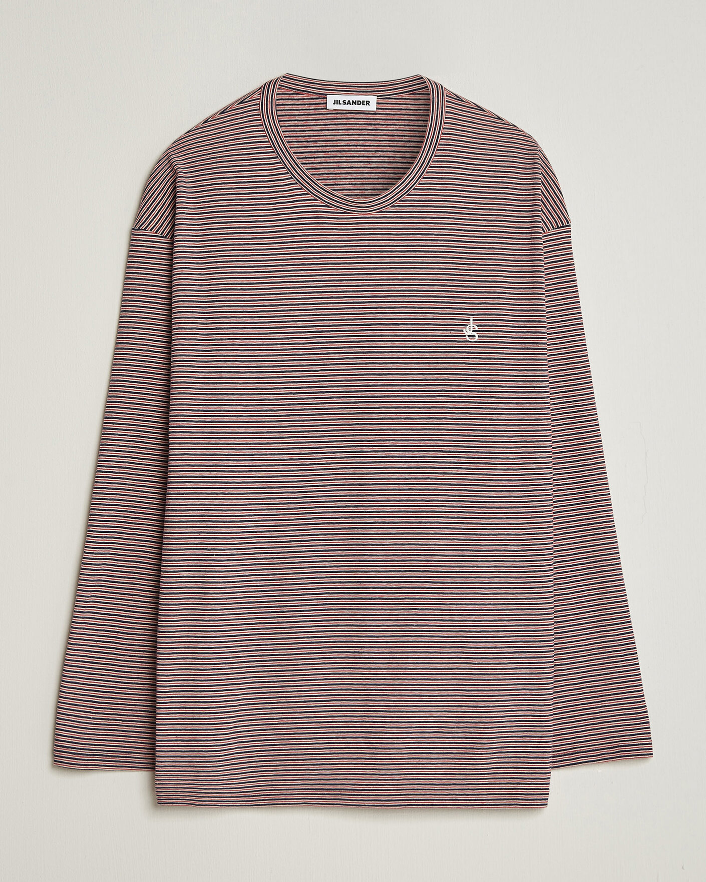 Men | T-Shirts | Jil Sander | Long Sleeve Striped T-Shirt Red