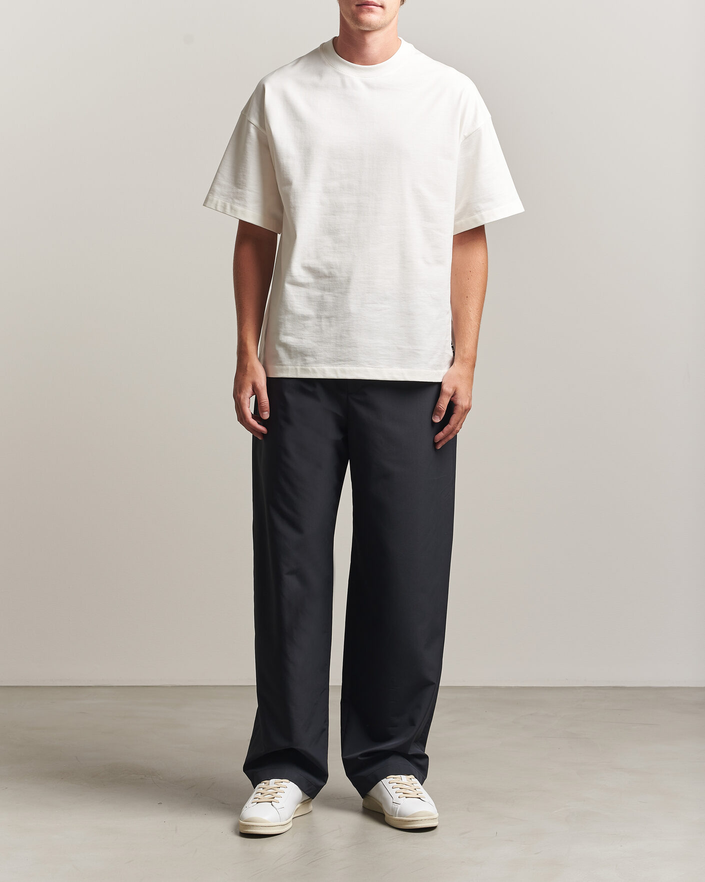 Jil Sander Short Sleeve Side Logo T-Shirt Off White at CareOfCarl.com