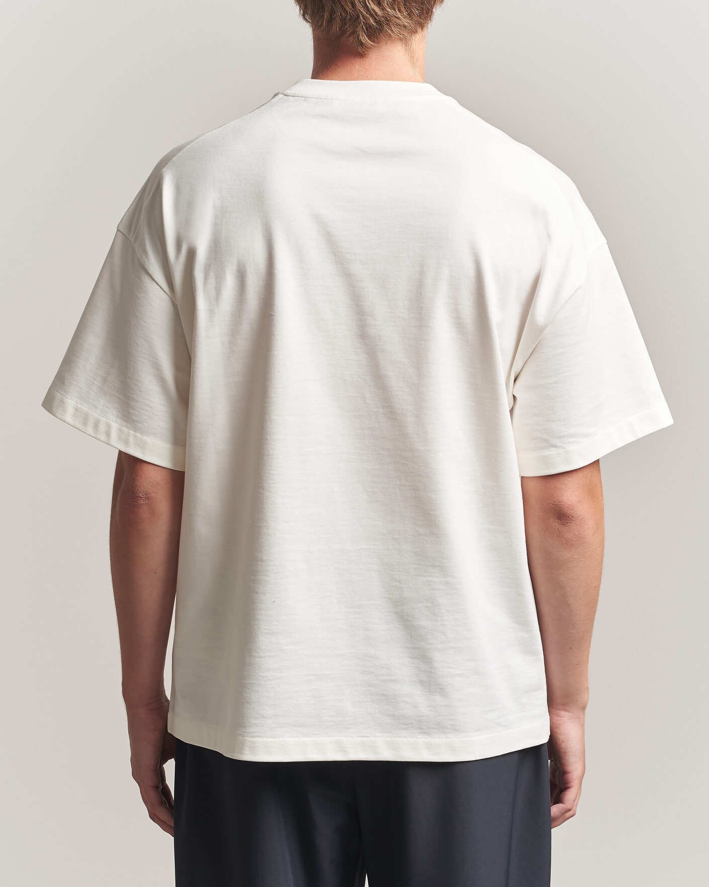 Jil Sander Short Sleeve Side Logo T-Shirt Off White at CareOfCarl.com