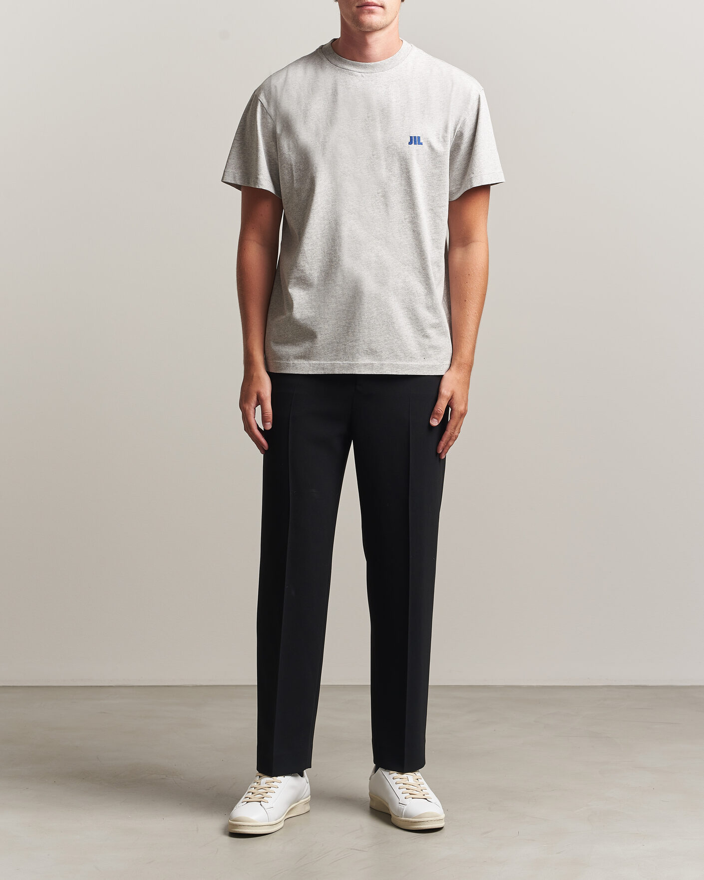 Jil Sander Short Sleeve Jil Logo T-Shirt Light Grey at CareOfCarl.com