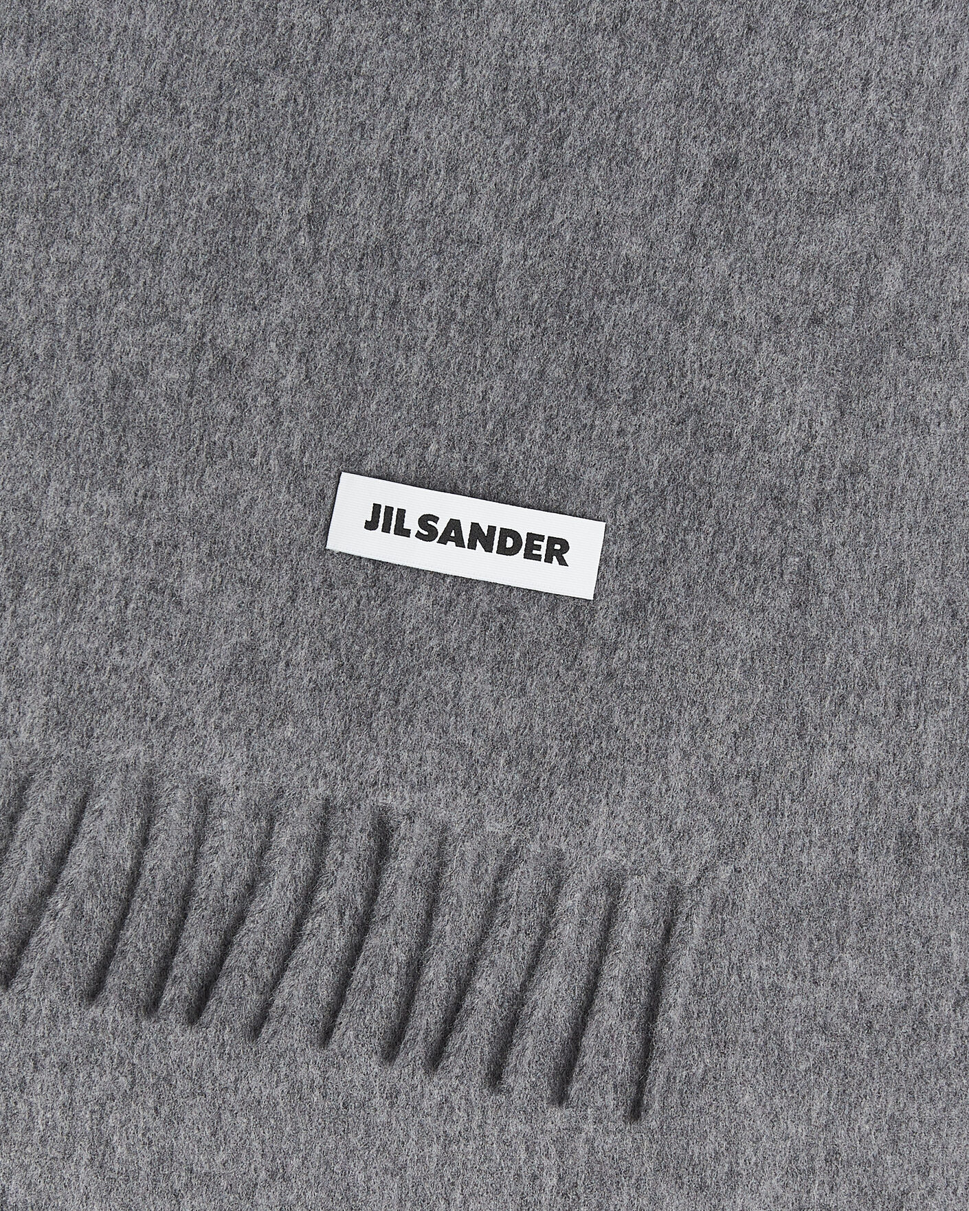 Men | Scarves | Jil Sander | Plain Logo Scarf Grey Melange