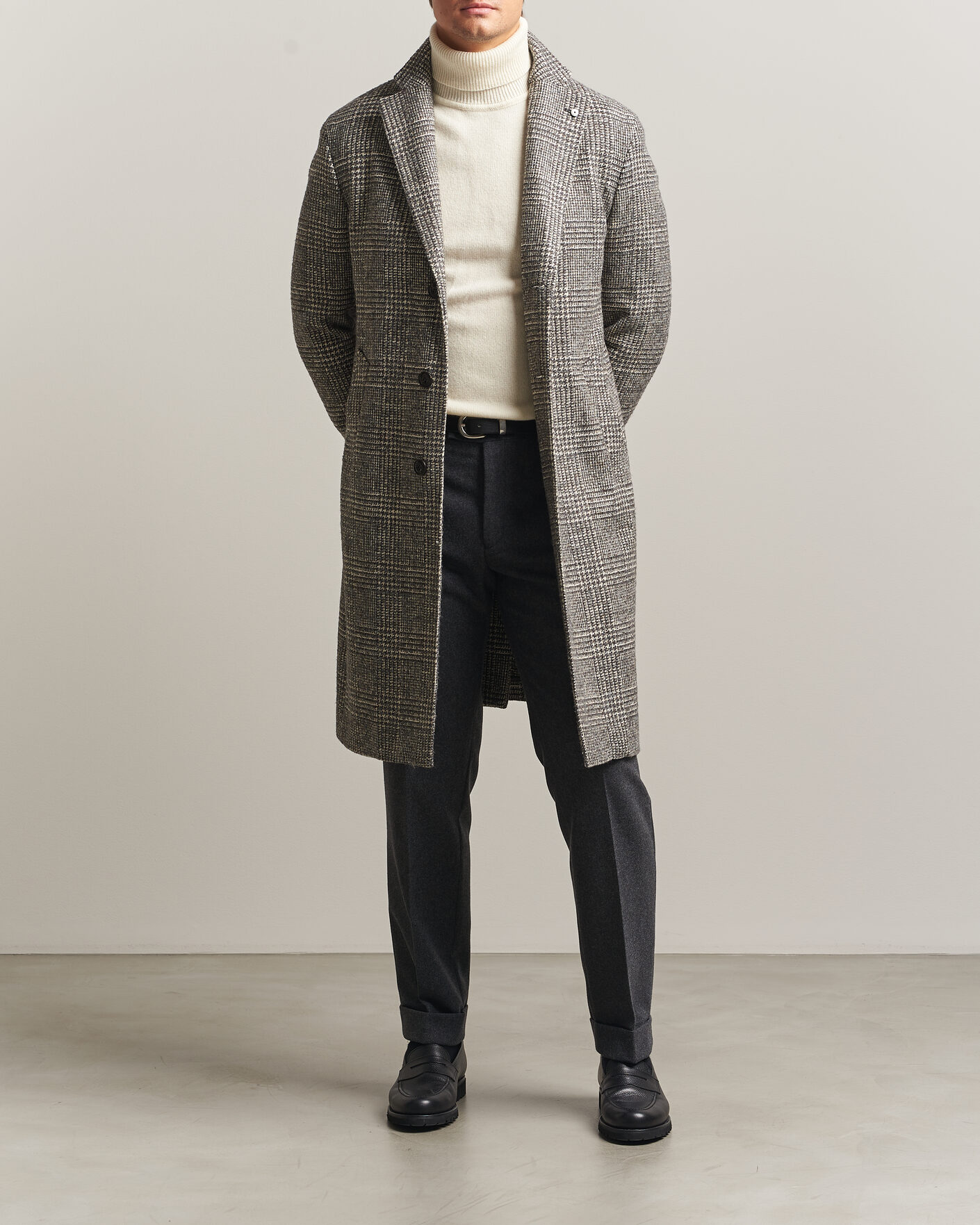 Men | Coats & Jackets | L.B.M. 1911 | Checked Wool Coat Grey