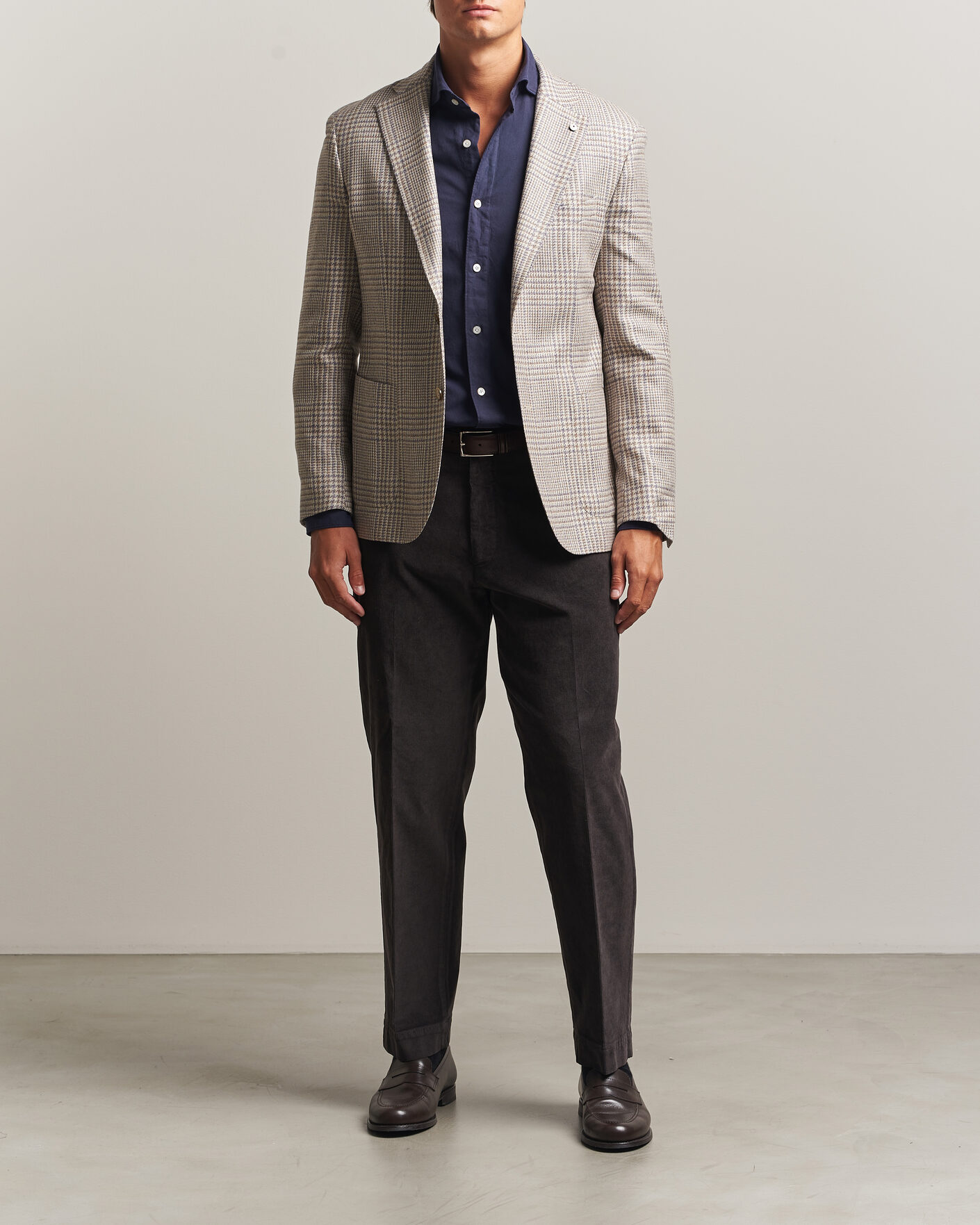 Men | Blazers | L.B.M. 1911 | Jack Regular Check Wool/Cashmere/Silk Blazer Brown