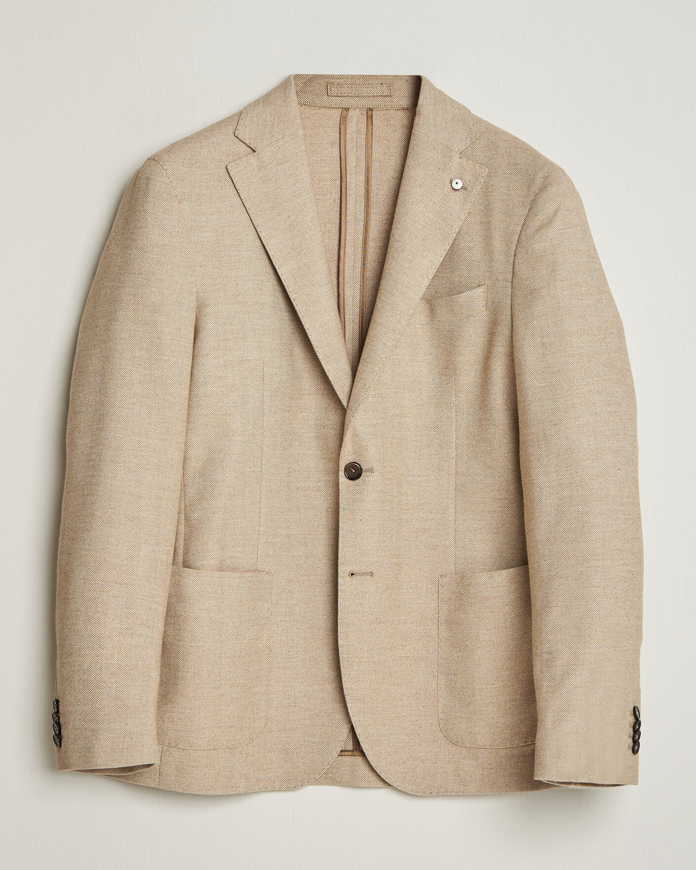 Men | Blazers | L.B.M. 1911 | Jack Cotton Herringbone Blazer Beige