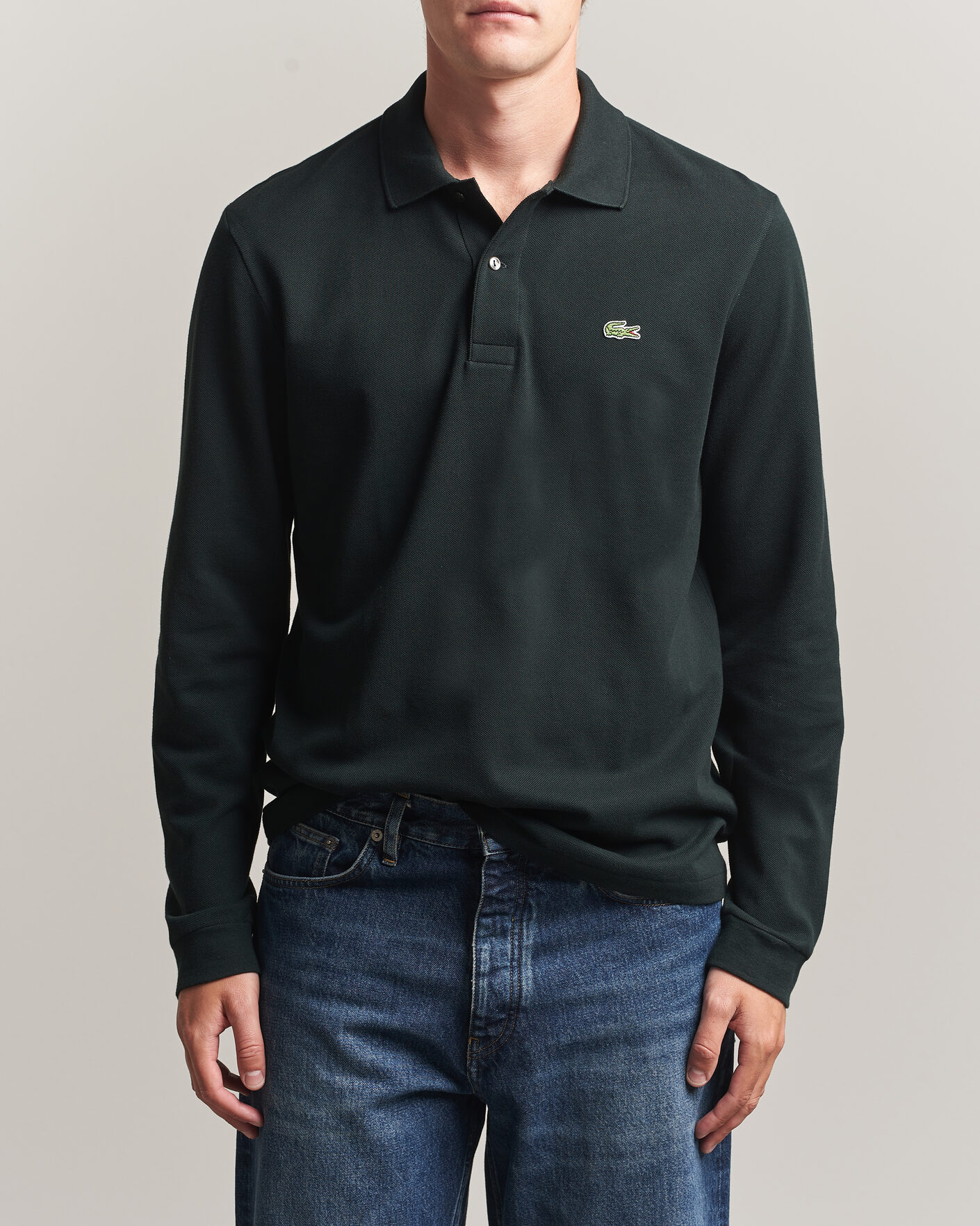 Men | Polo Shirts | Lacoste | Original Long Sleeve Polo Piké Dark Varech
