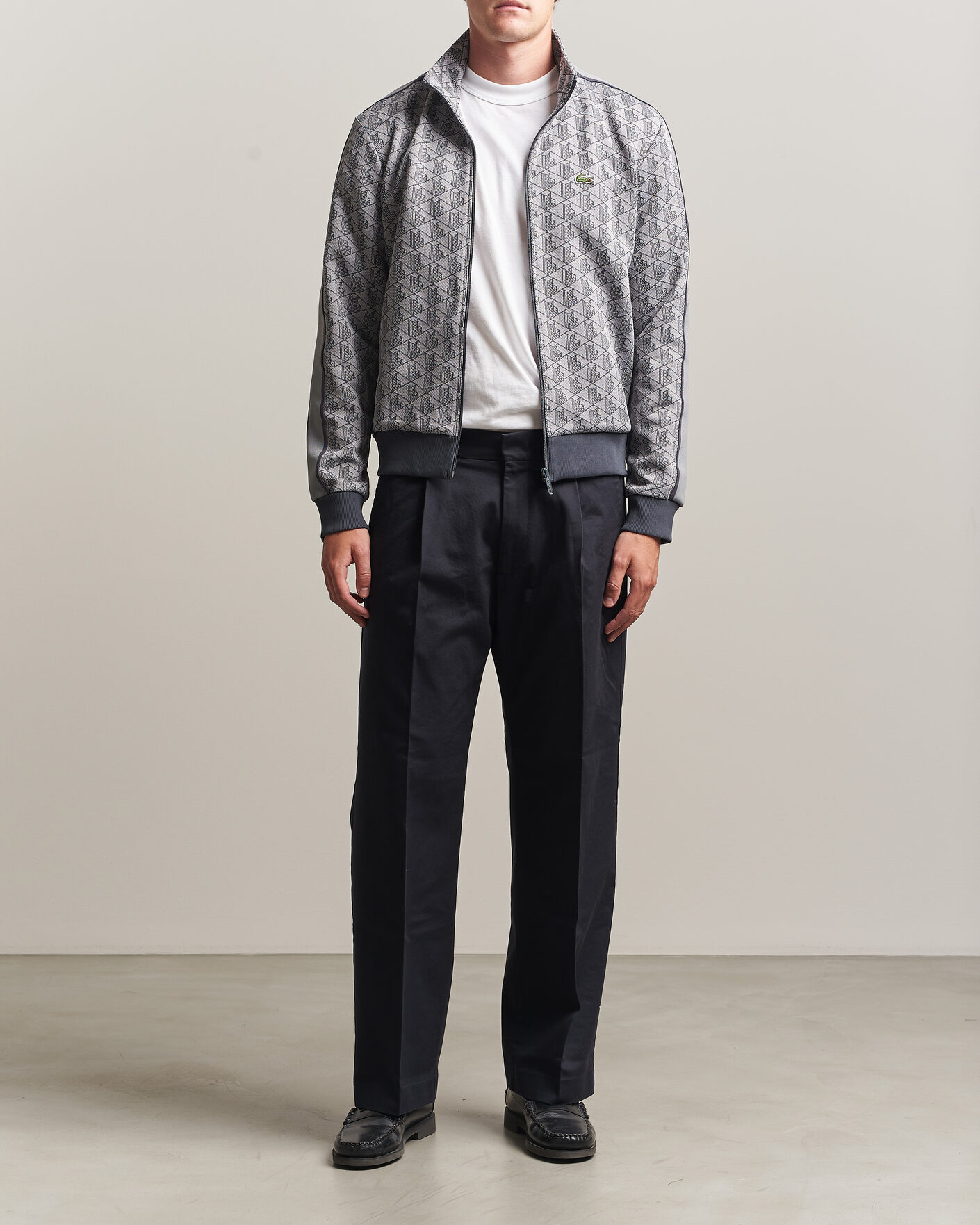Men | Sweaters & Knitwear | Lacoste | Monogram Track Jacket Calluna/Graphite