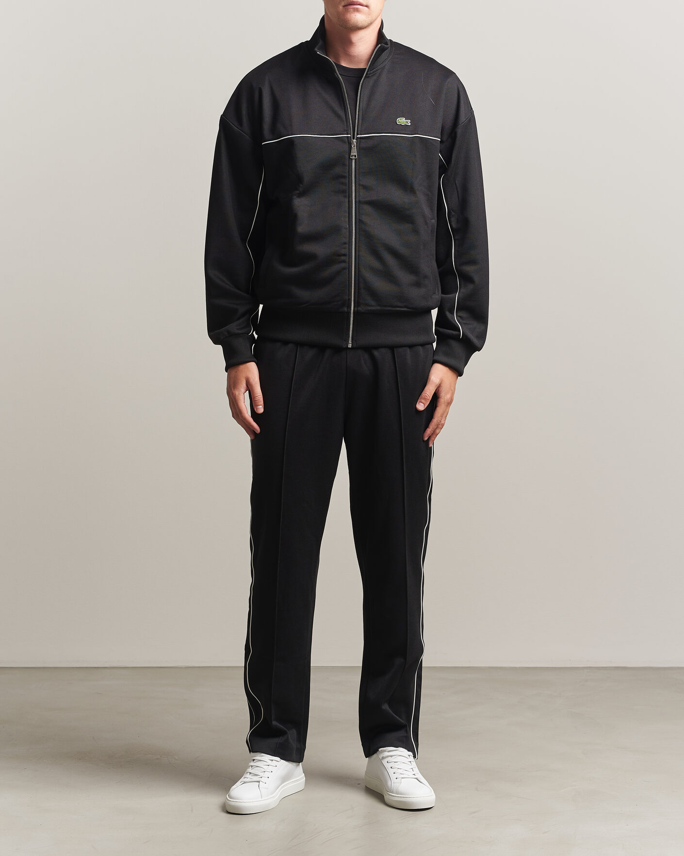 Men | Sweaters & Knitwear | Lacoste | Piqué Track Jacket Black