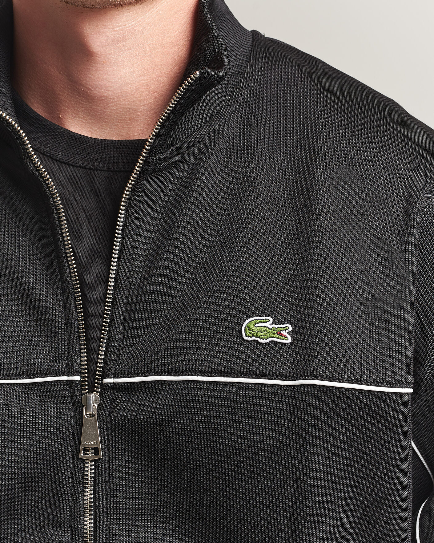 Men | Sweaters & Knitwear | Lacoste | Piqué Track Jacket Black