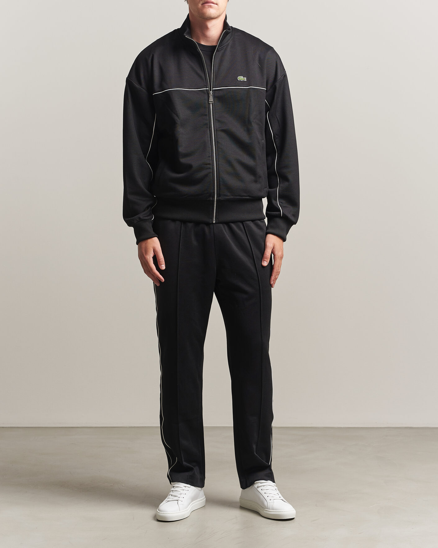 Men | Trousers | Lacoste | Piqué Track Pants Black
