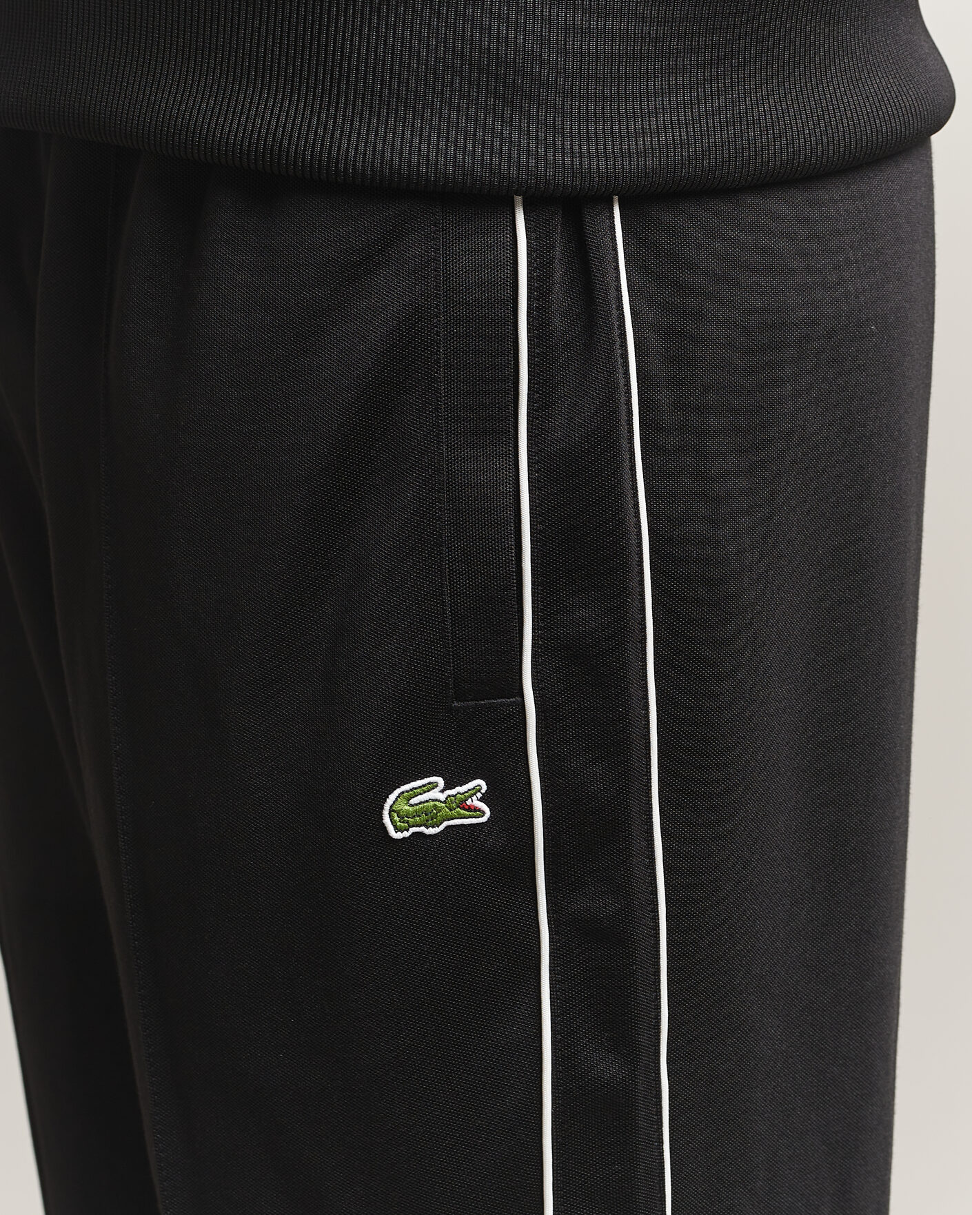 Men | Trousers | Lacoste | Piqué Track Pants Black