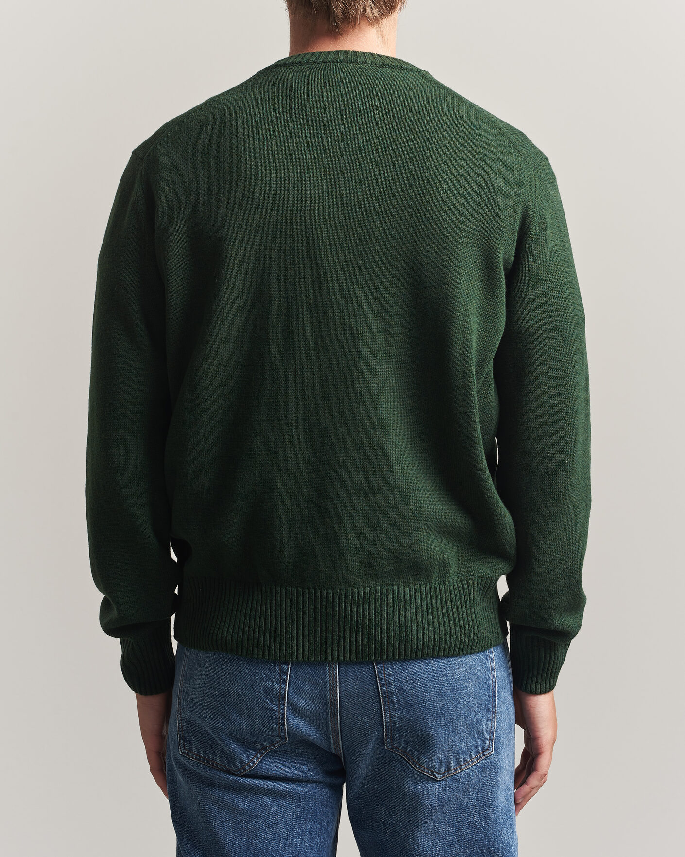 Men | Sweaters & Knitwear | Lacoste | Carded Wool Crew Neck Sinople