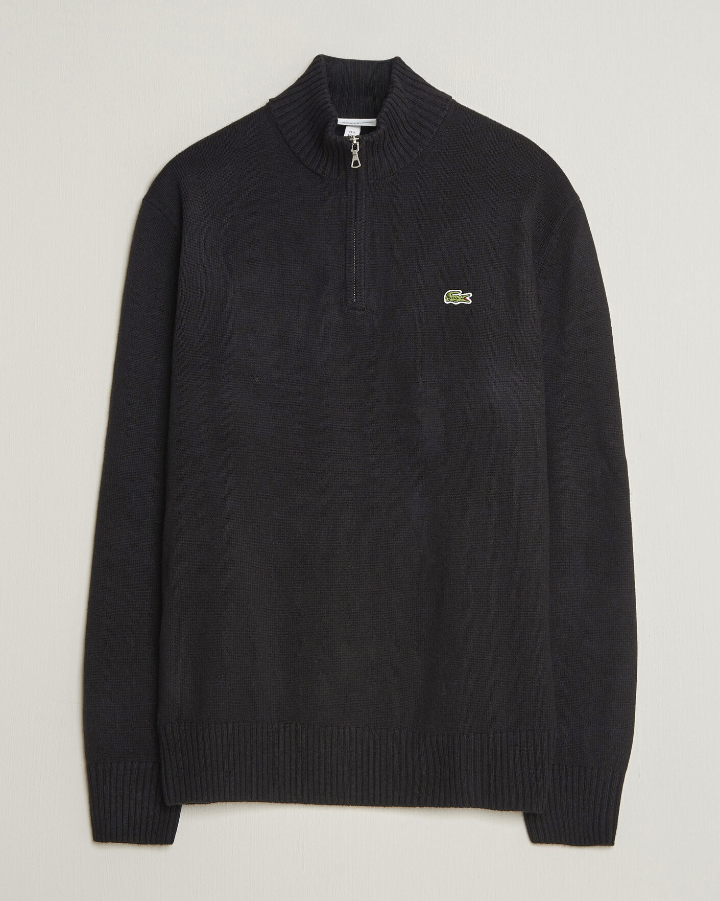 Men | Sweaters & Knitwear | Lacoste | Carded Wool Half Zip Black