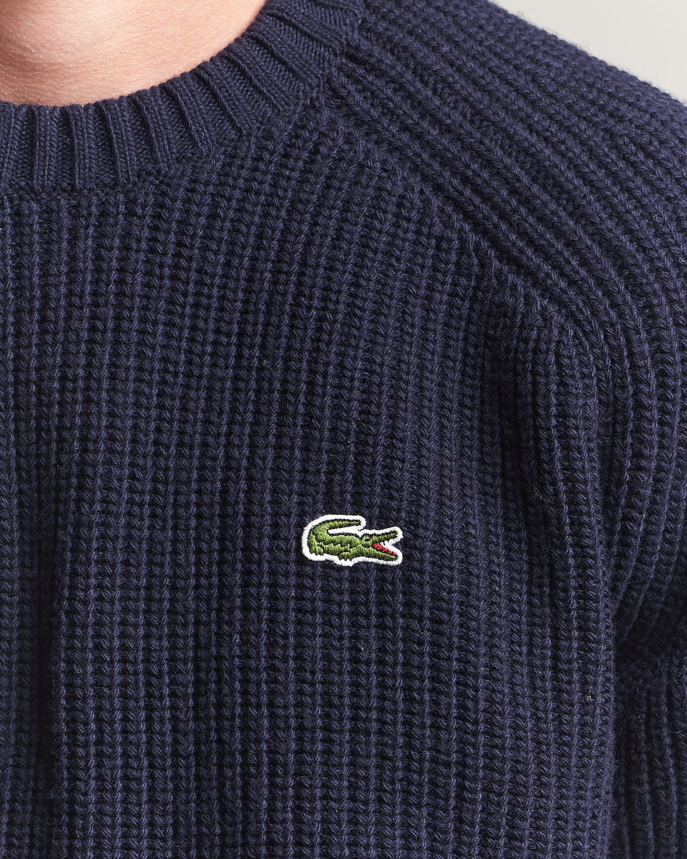 Men | Sweaters & Knitwear | Lacoste | Heavy Wool Knitted Sweater Navy Blue