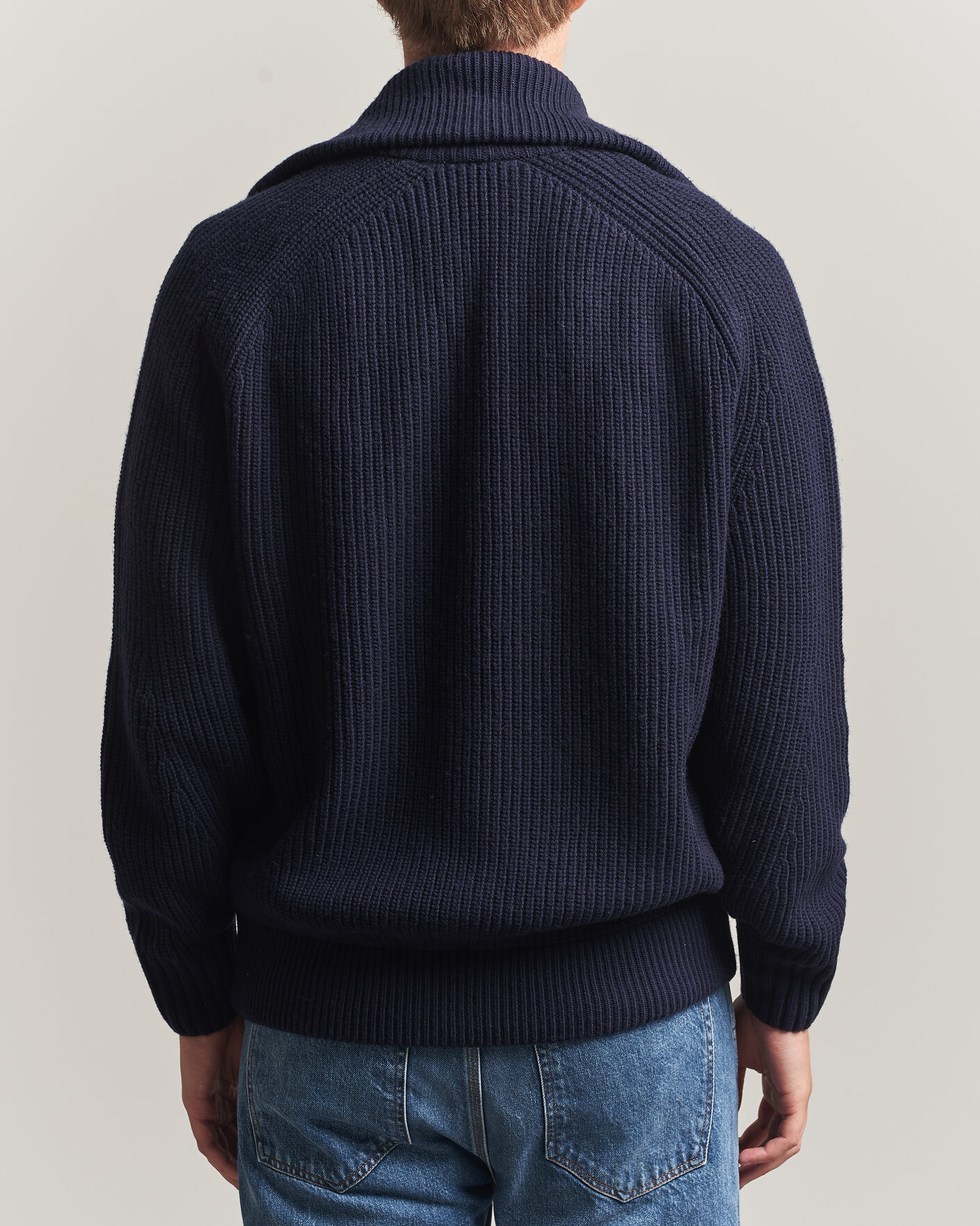 Men | Sweaters & Knitwear | Lacoste | Heavy Wool Knitted Full Zip Navy Blue