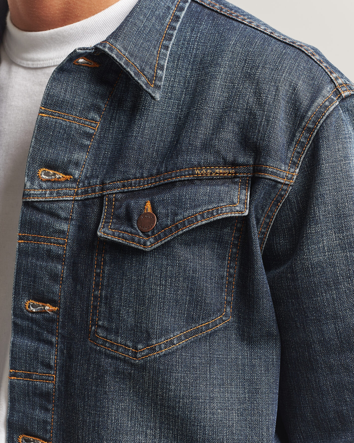 Men | Coats & Jackets | Nudie Jeans | Conny Denim Jacket Big Wave Blue