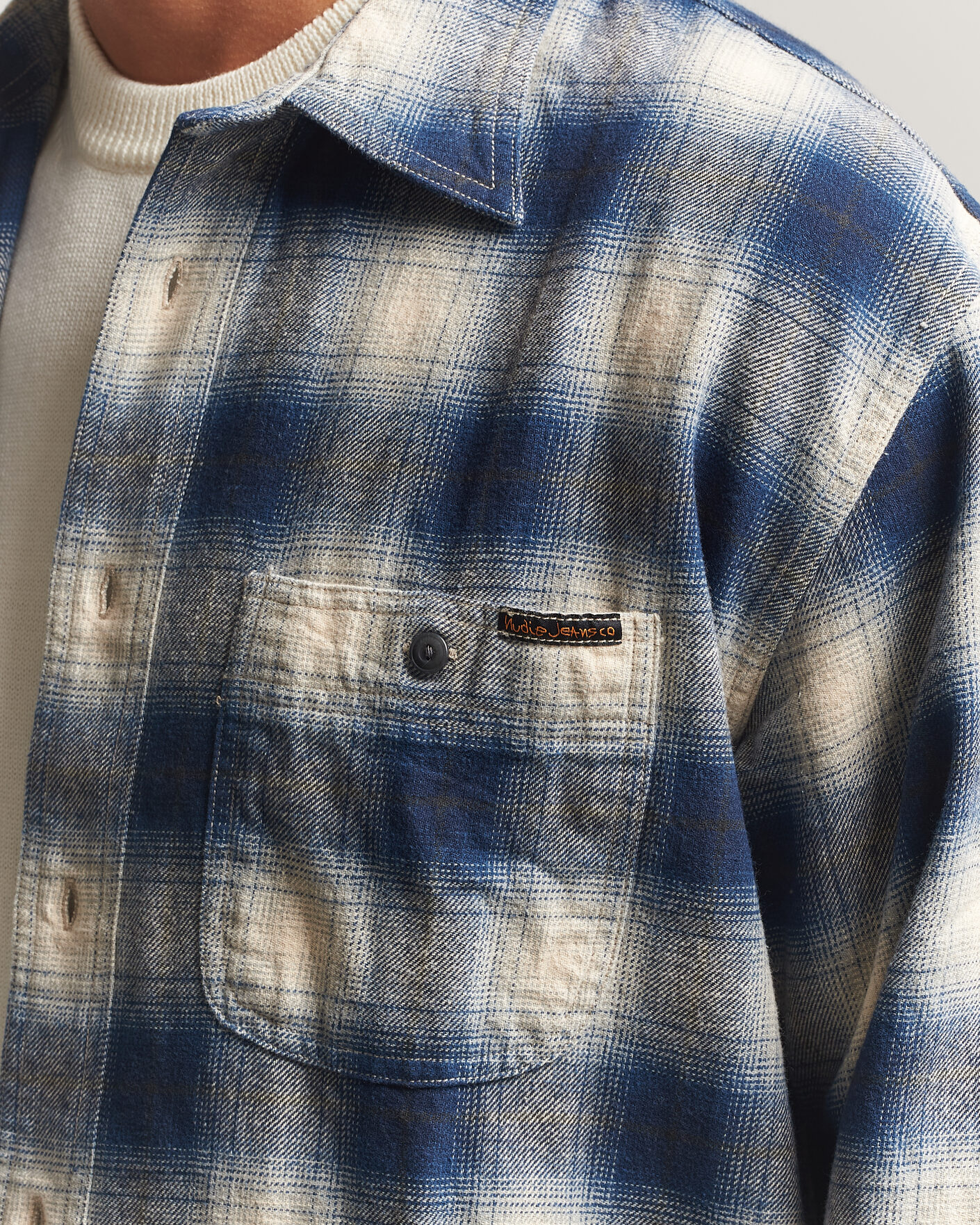 Men | Shirts | Nudie Jeans | Julian Worker Checked Shirt Blue