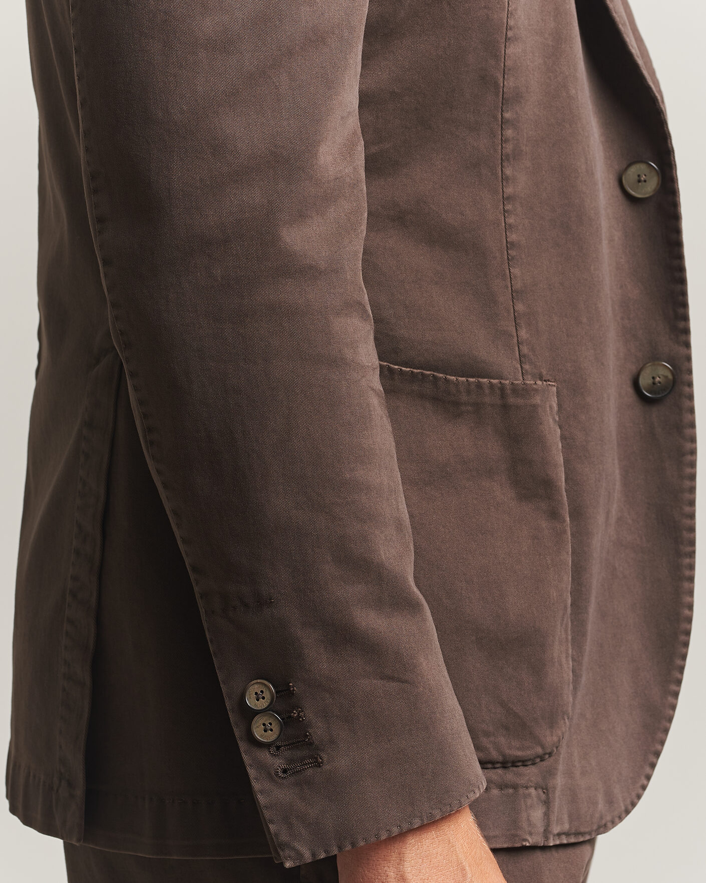 Men | Blazers | Santaniello | Washed Cotton Patch Pocket Blazer Brown