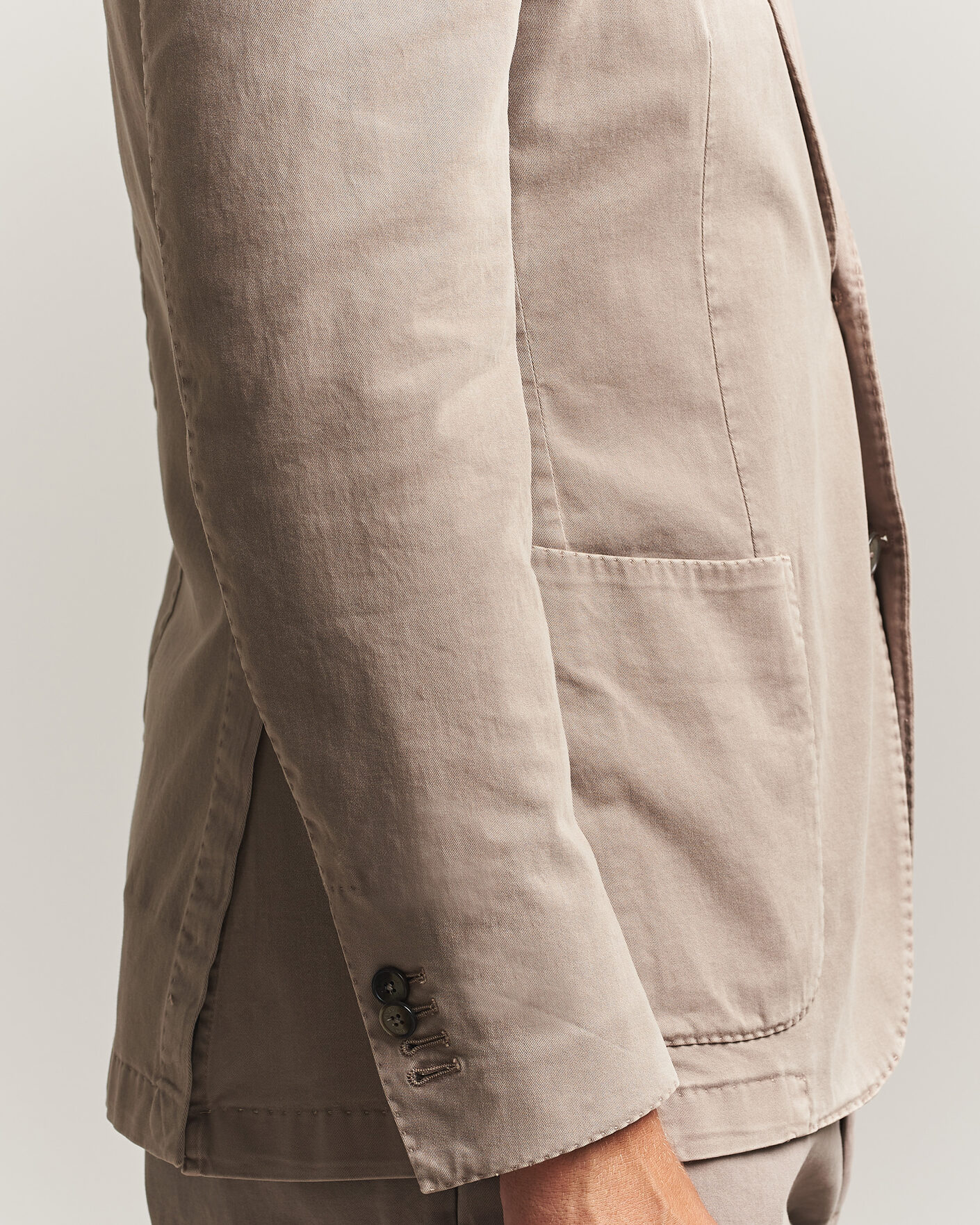 Men | Blazers | Santaniello | Washed Cotton Patch Pocket Blazer Taupe