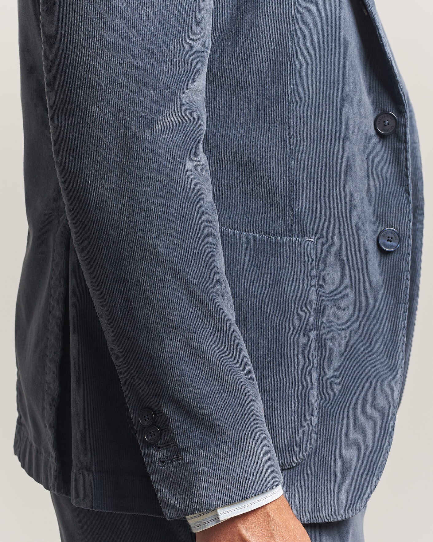 Men | Blazers | Santaniello | Corduroy Patch Pocket Blazer Iron Blue