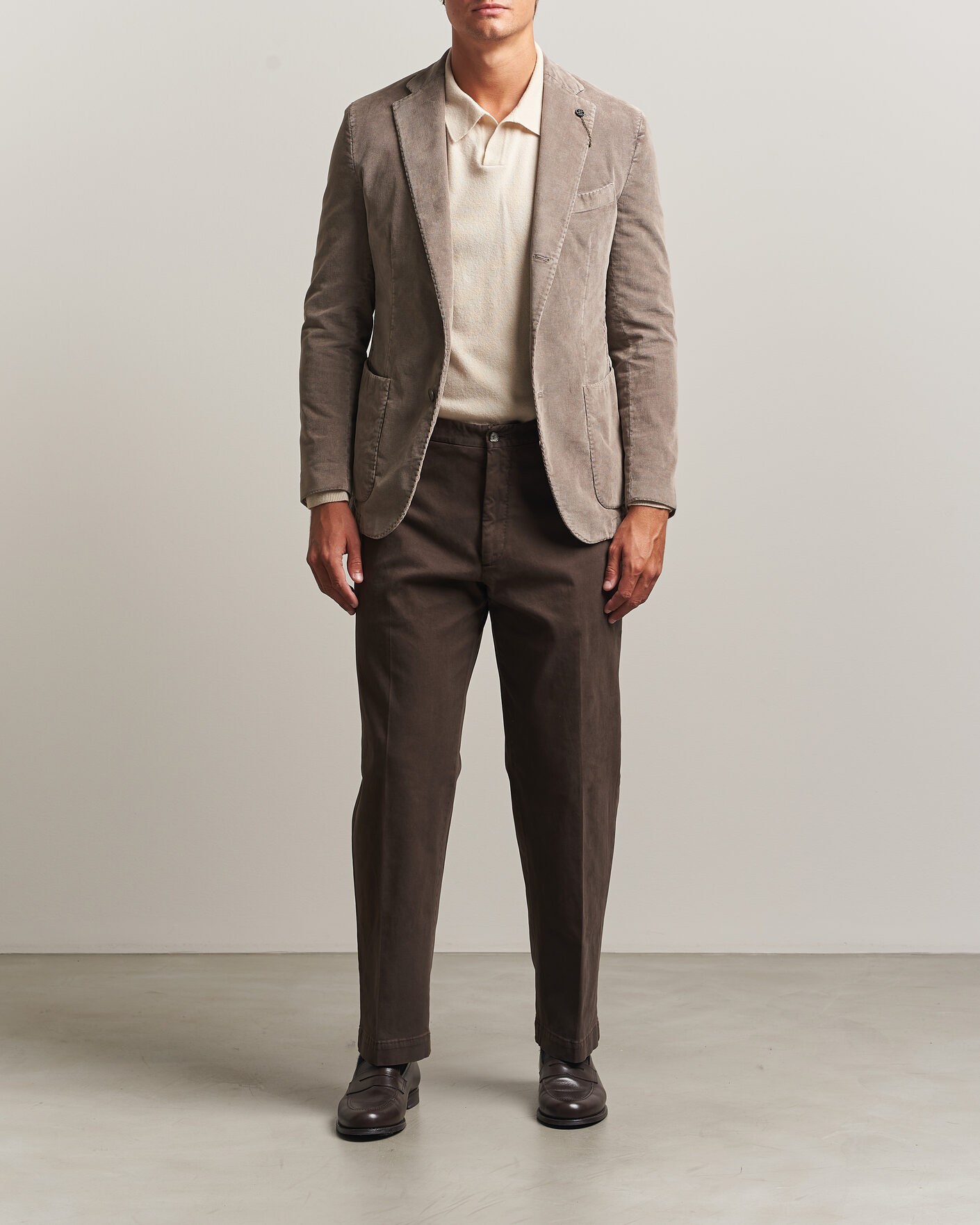 Men | Blazers | Santaniello | Corduroy Patch Pocket Blazer Taupe