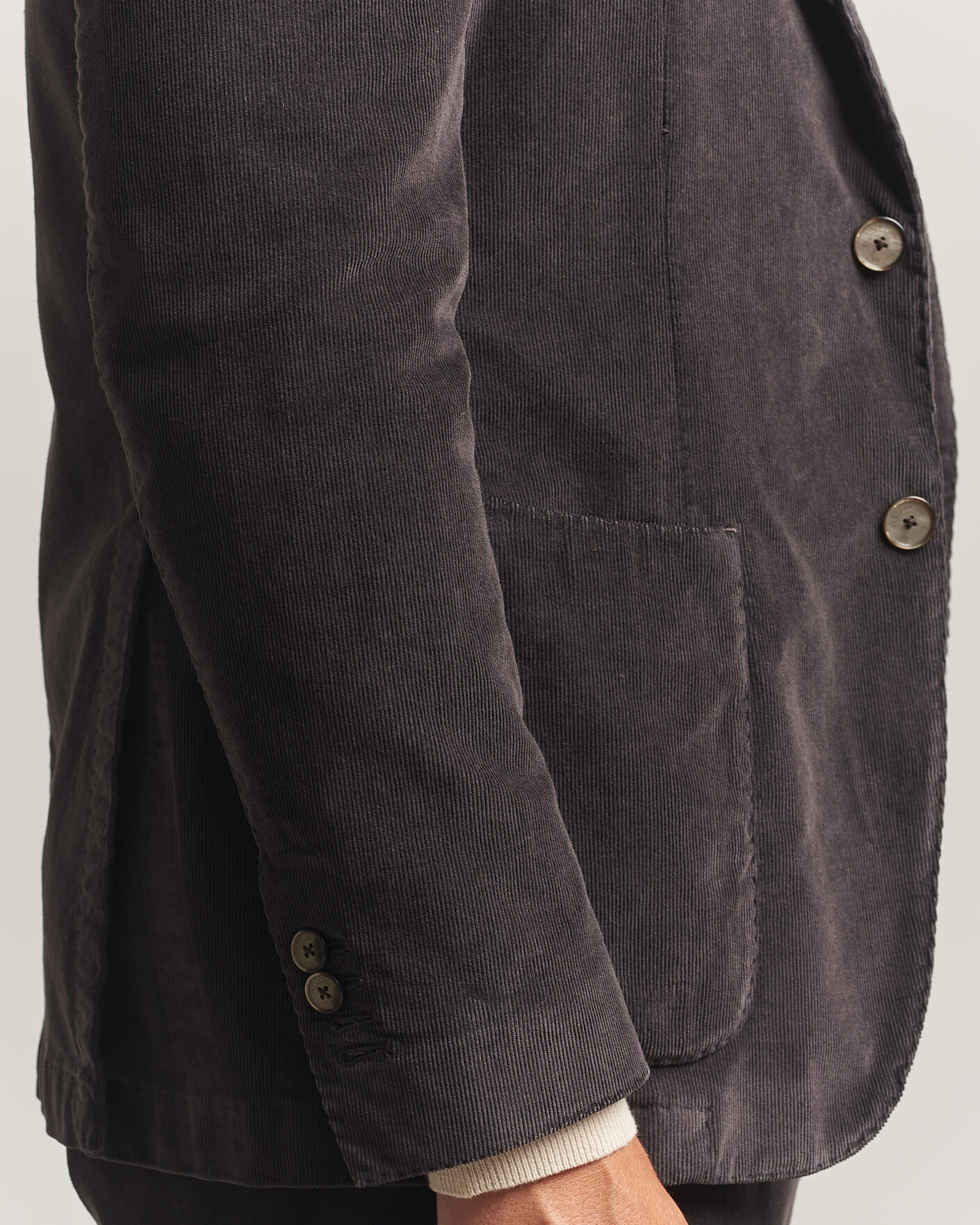 Men | Blazers | Santaniello | Corduroy Patch Pocket Blazer Dark Grey