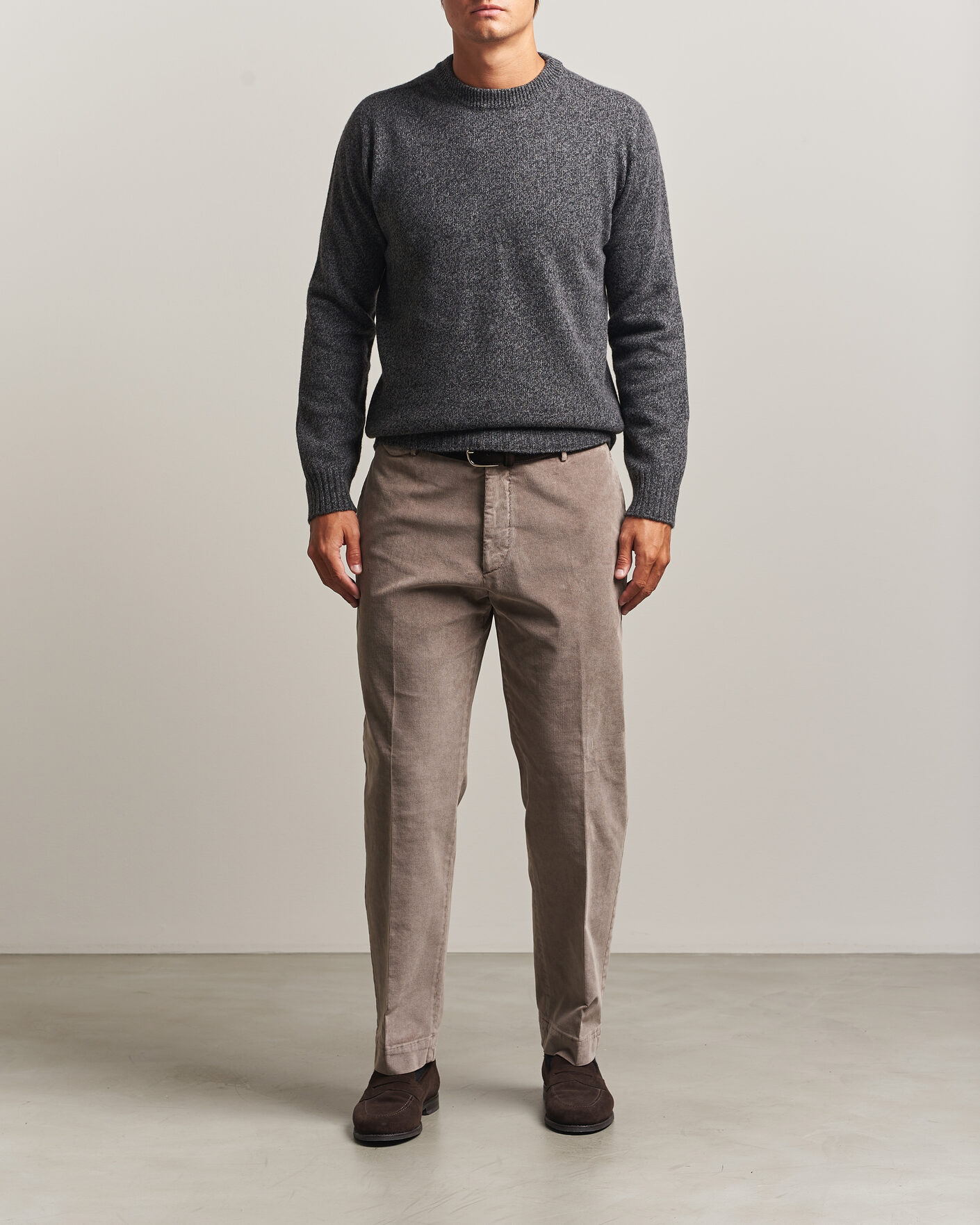 Men | Trousers | Santaniello | Corduroy Trousers Taupe