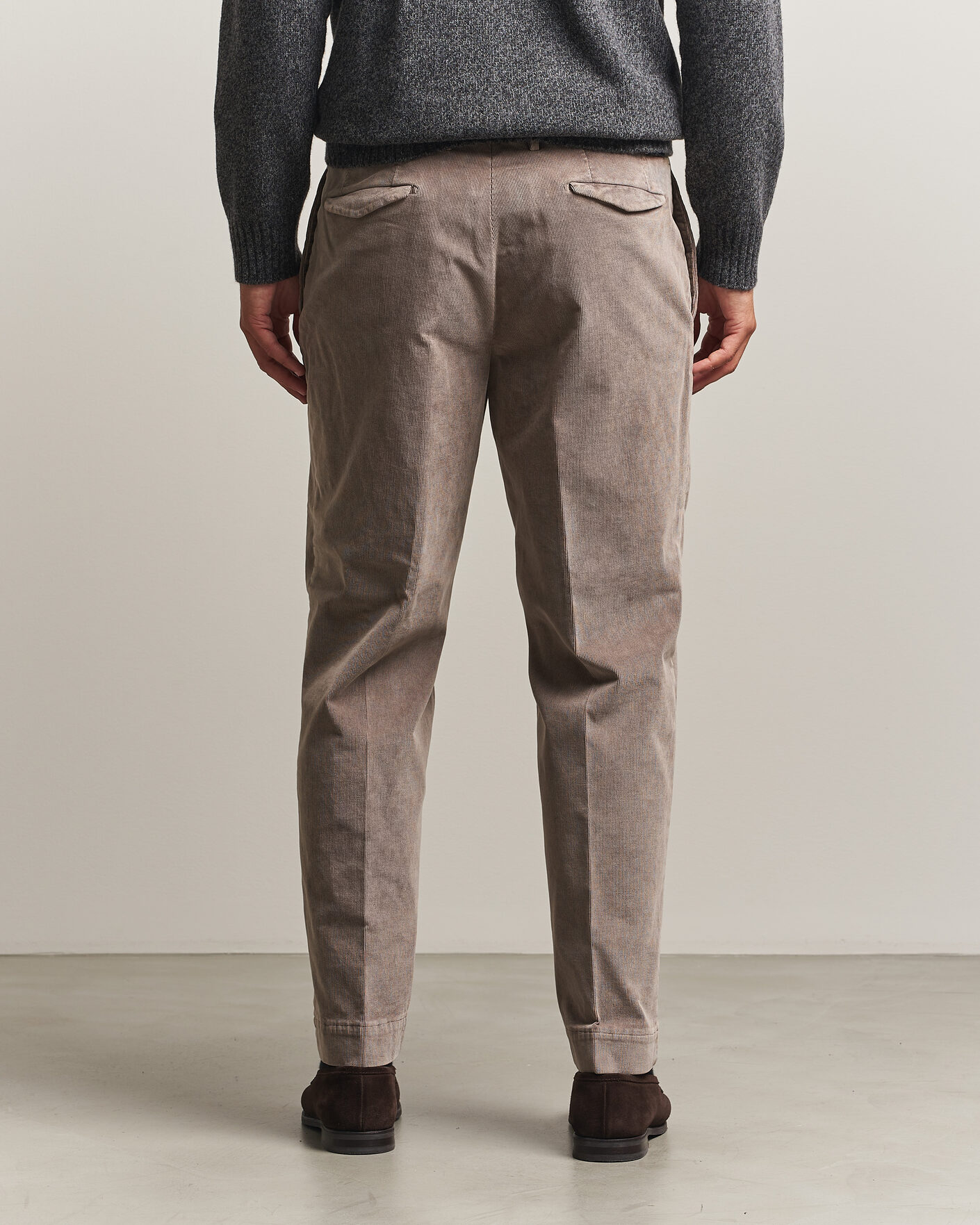 Men | Trousers | Santaniello | Corduroy Trousers Taupe