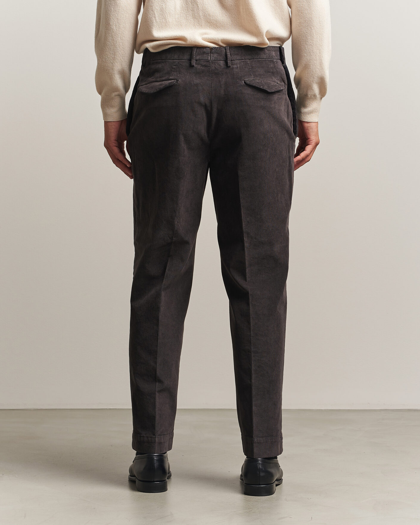 Men | Trousers | Santaniello | Corduroy Trousers Dark Grey