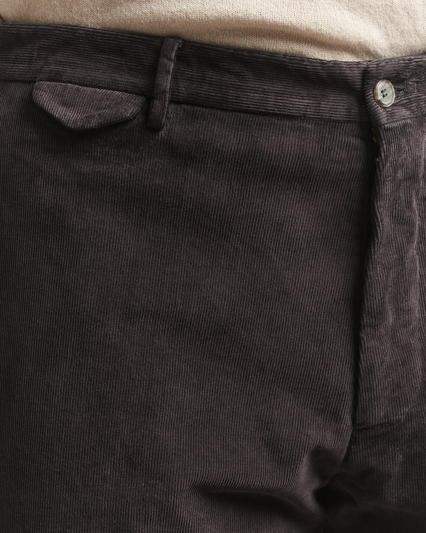 Men | Trousers | Santaniello | Corduroy Trousers Dark Grey