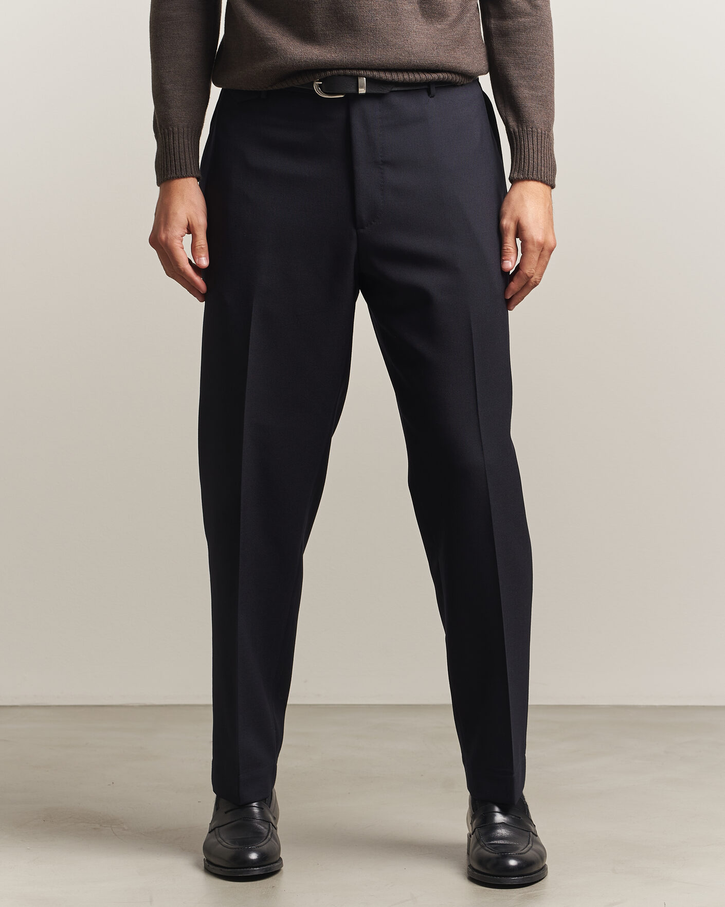 Men | Trousers | Santaniello | Wool Trousers Navy