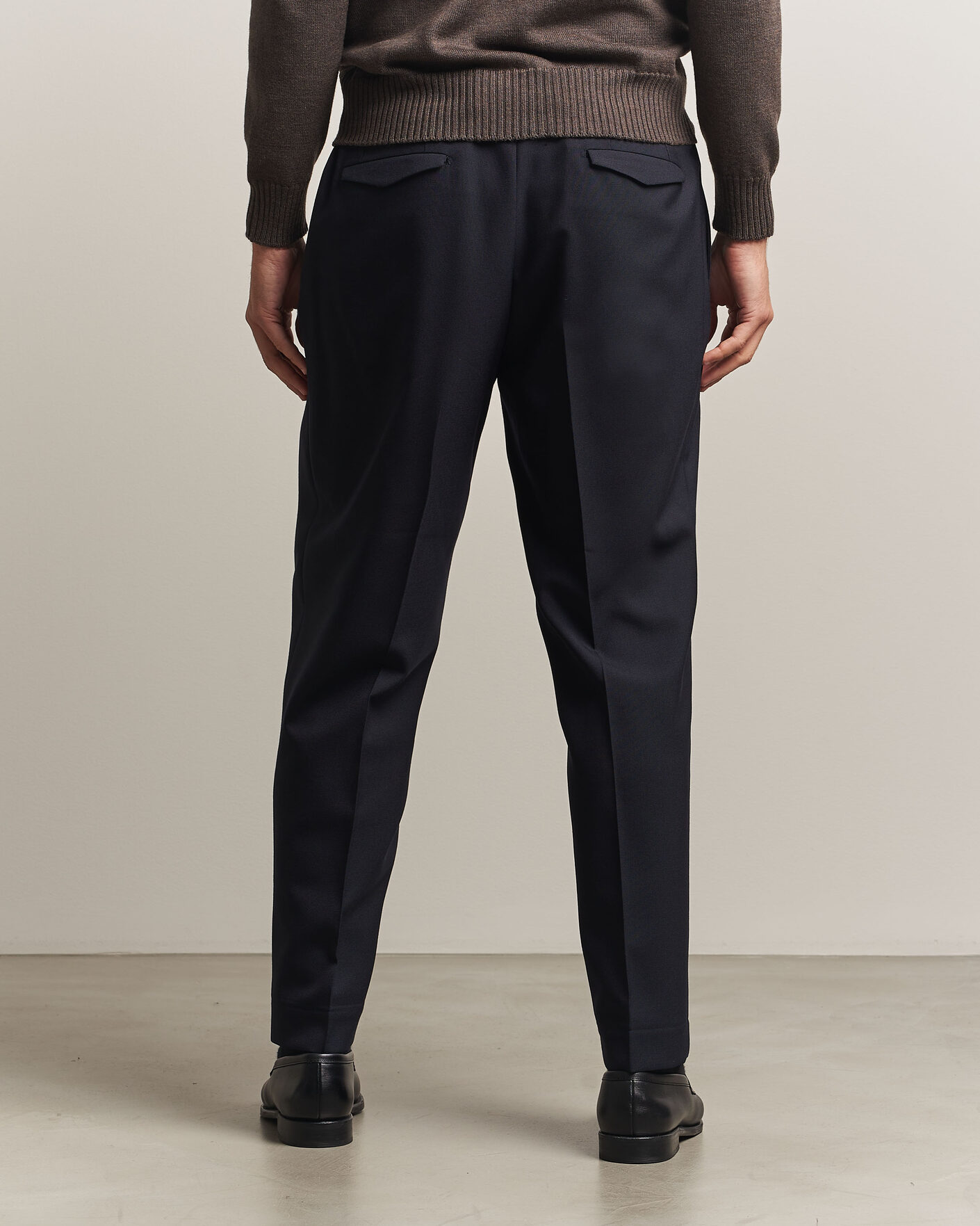 Men | Trousers | Santaniello | Wool Trousers Navy