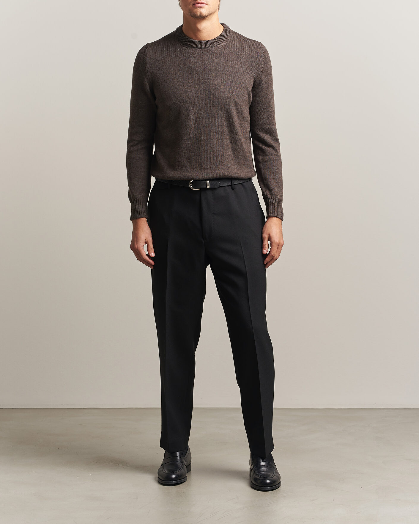 Men | Trousers | Santaniello | Wool Trousers Black