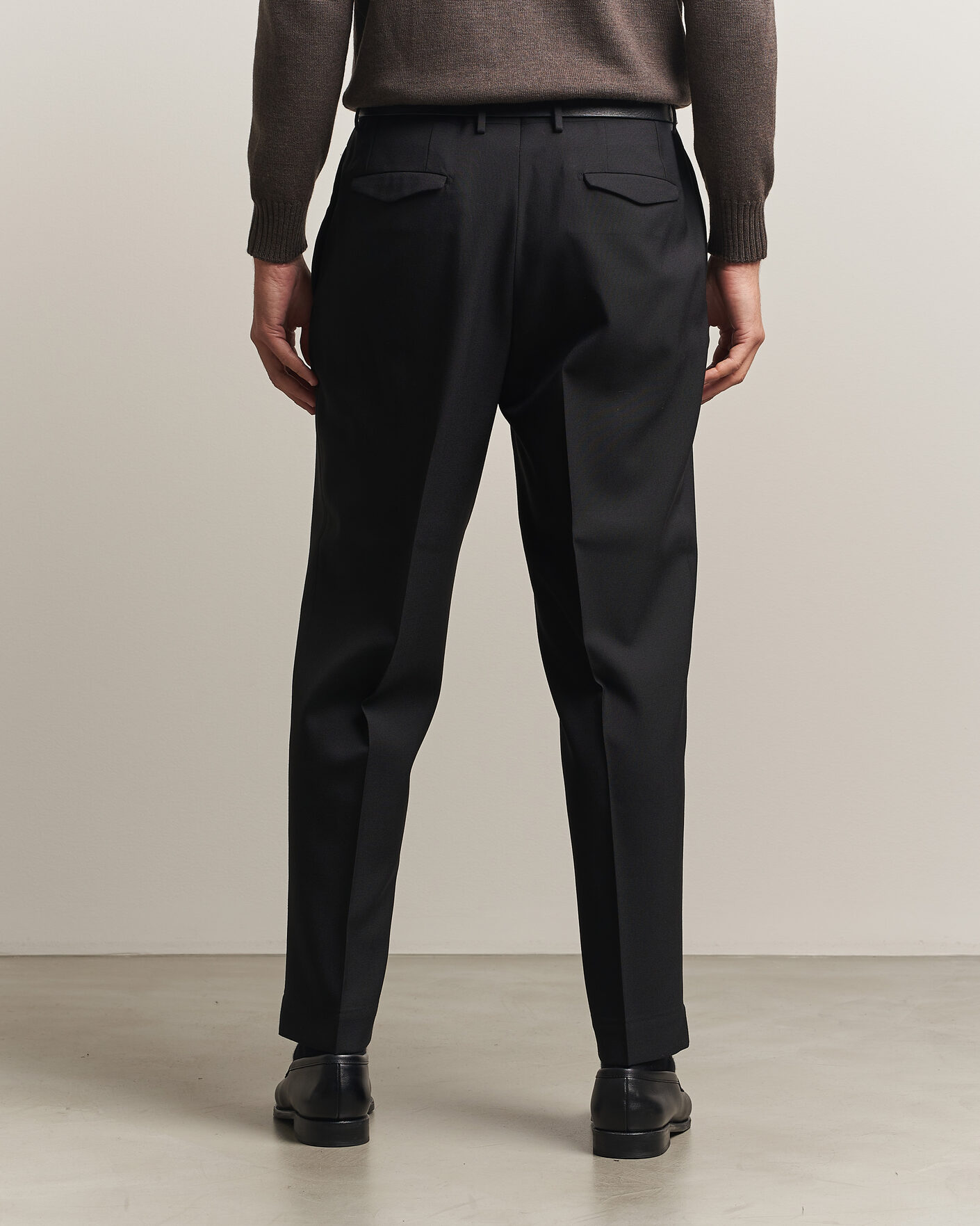 Men | Trousers | Santaniello | Wool Trousers Black