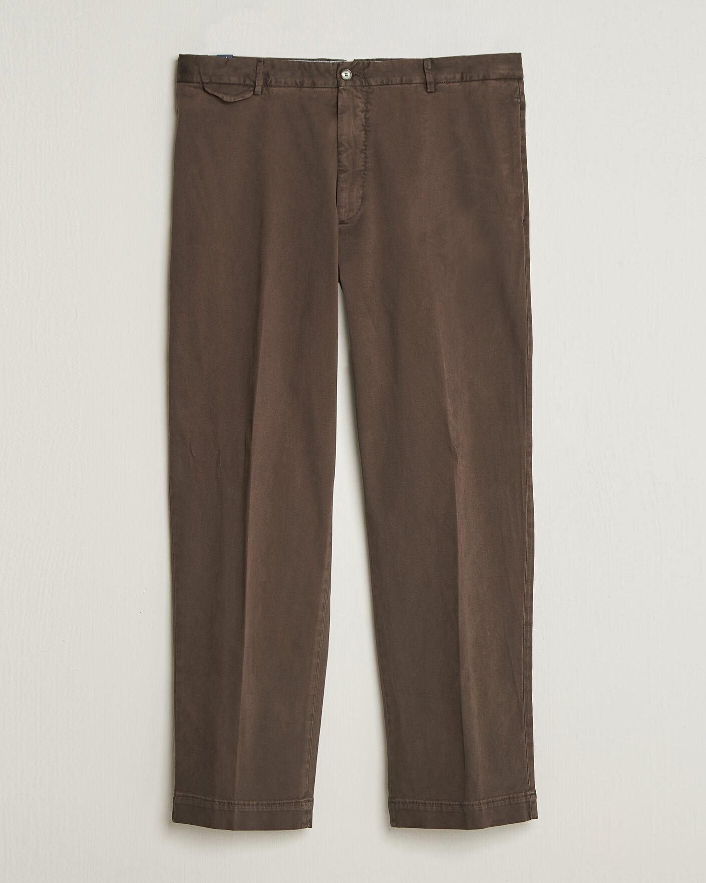 Men | Trousers | Santaniello | Washed Cotton Trousers Brown