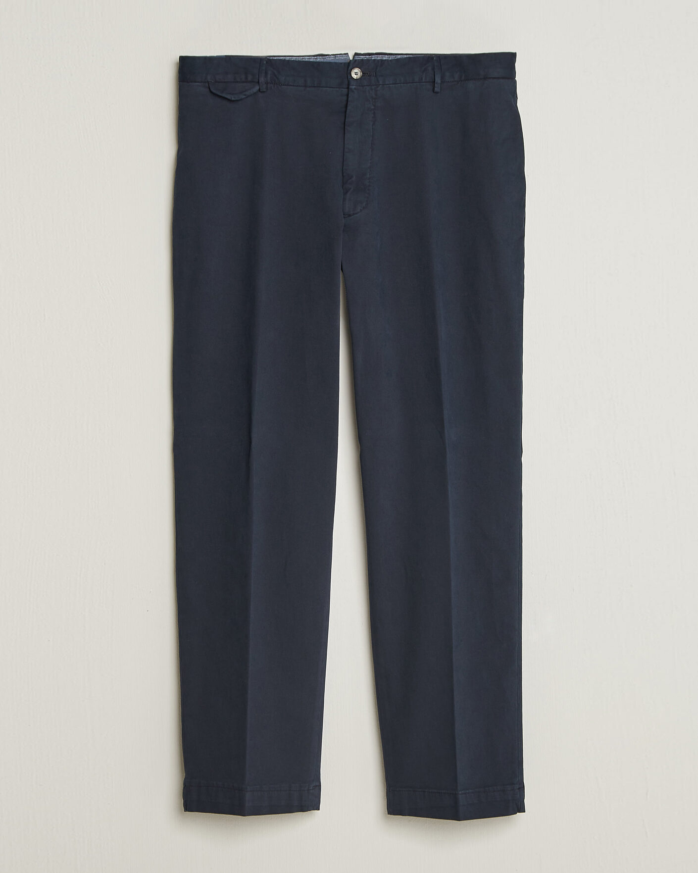 Men | Trousers | Santaniello | Washed Cotton Trousers Navy