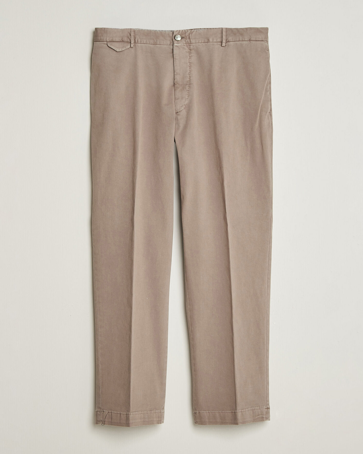 Men | Trousers | Santaniello | Washed Cotton Trousers Taupe