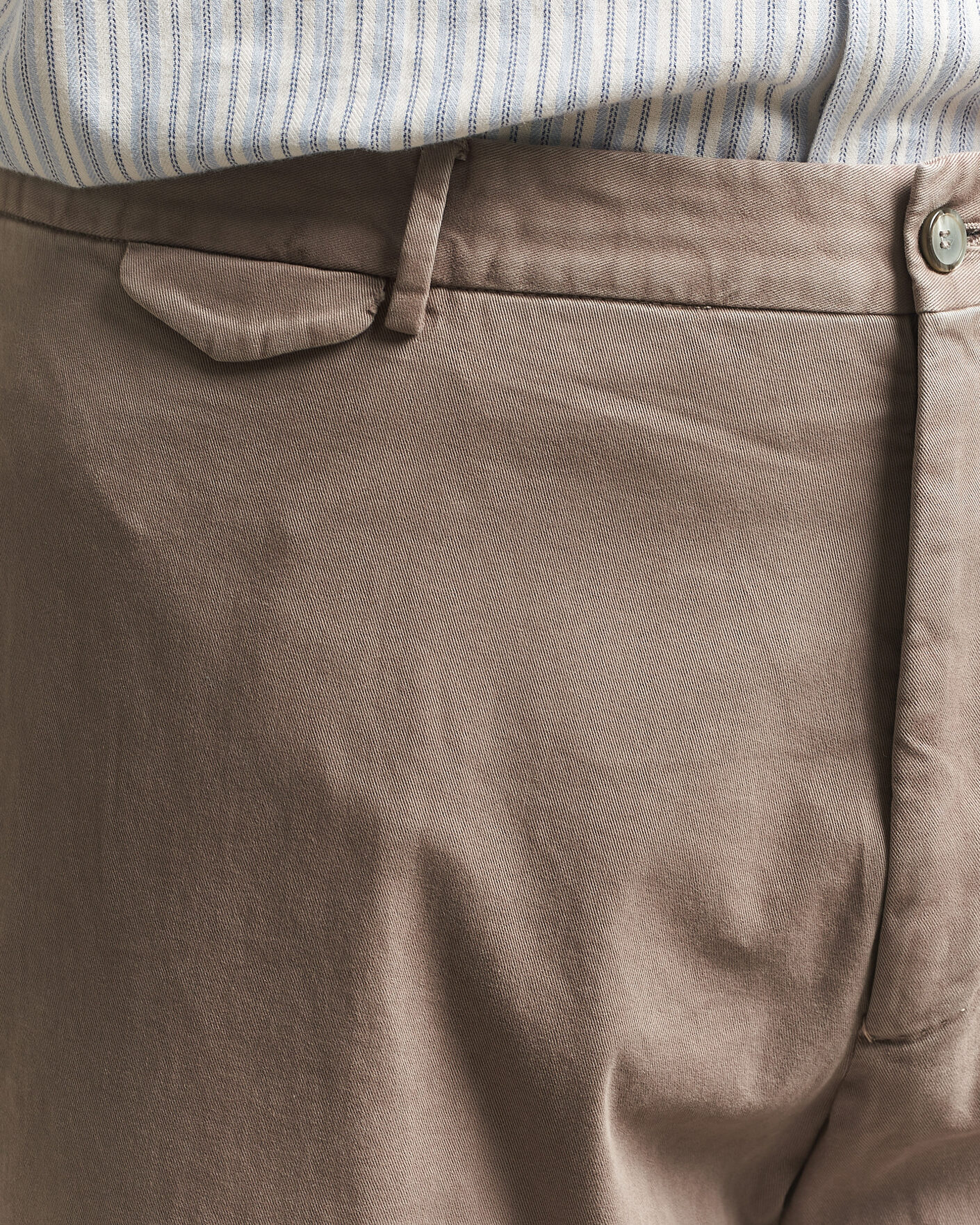 Men | Trousers | Santaniello | Washed Cotton Trousers Taupe