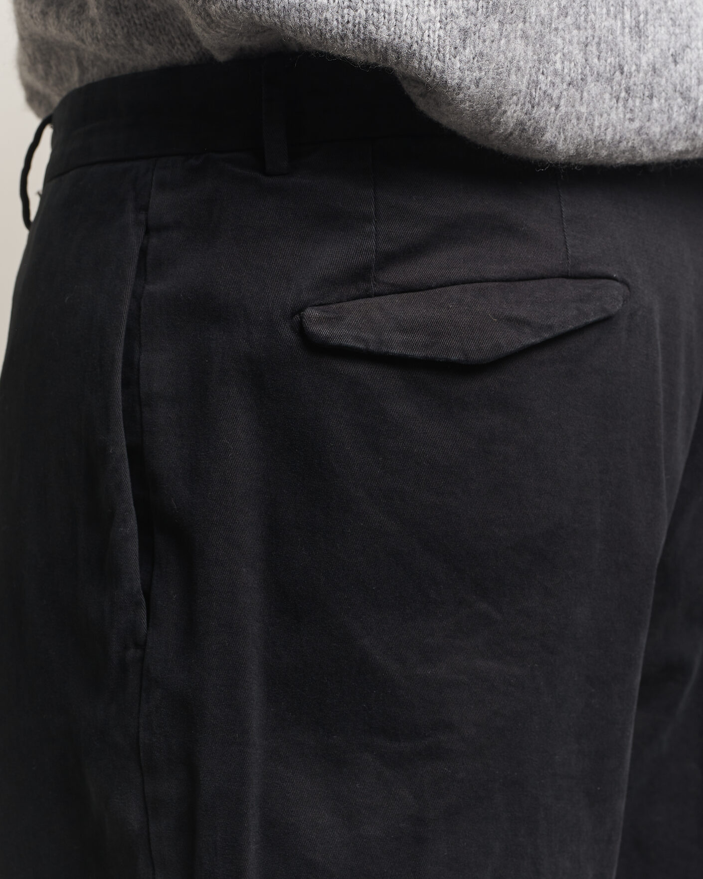 Men | Trousers | Santaniello | Washed Cotton Trousers Black