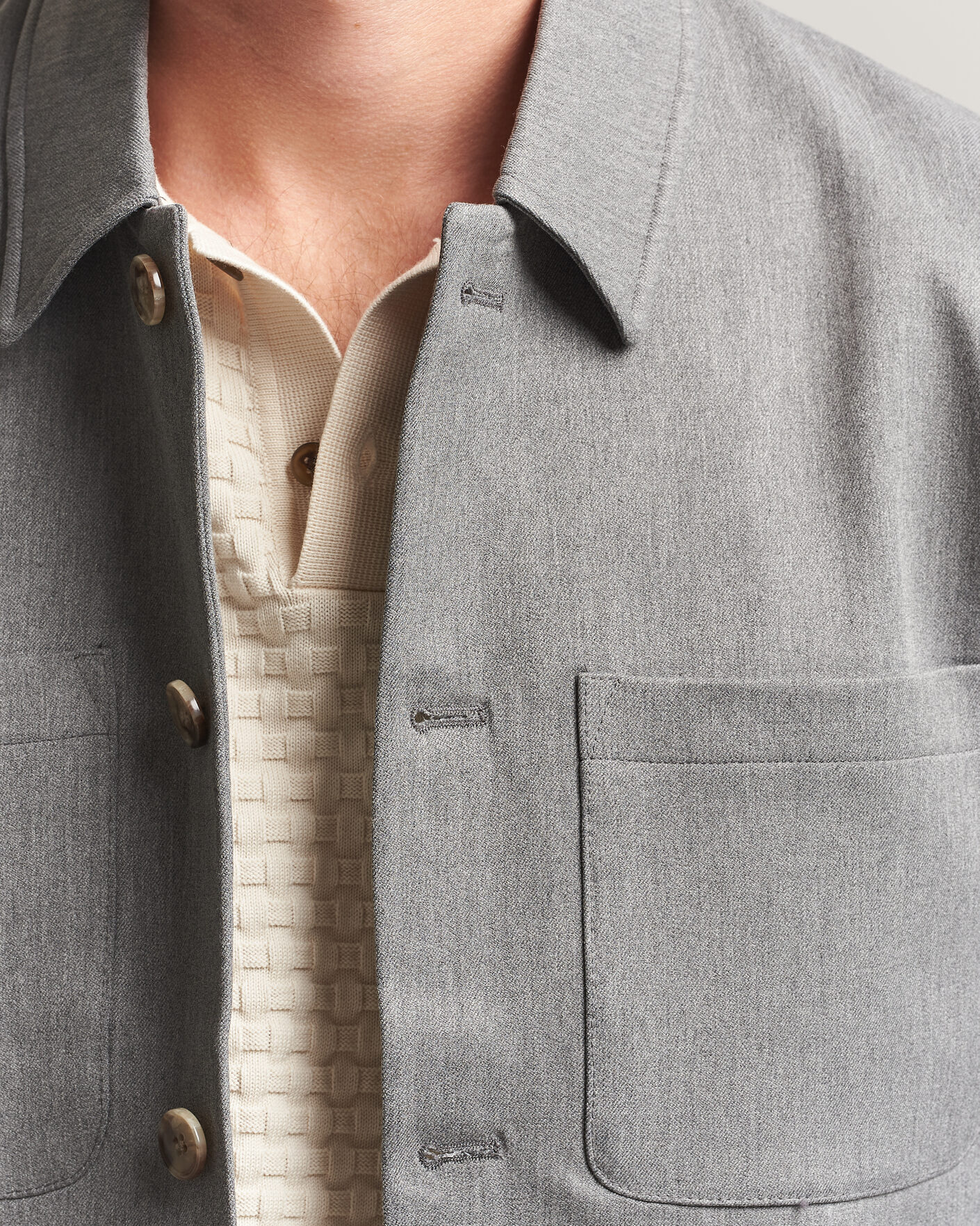 Men | Shirts | LES DEUX | Marsielle Hybrid Jacket Grey Melange