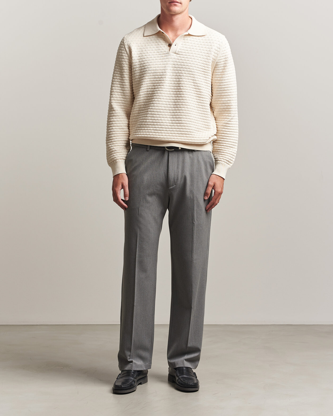 Men | Trousers | LES DEUX | Como Solid Slack Pants Grey Melange