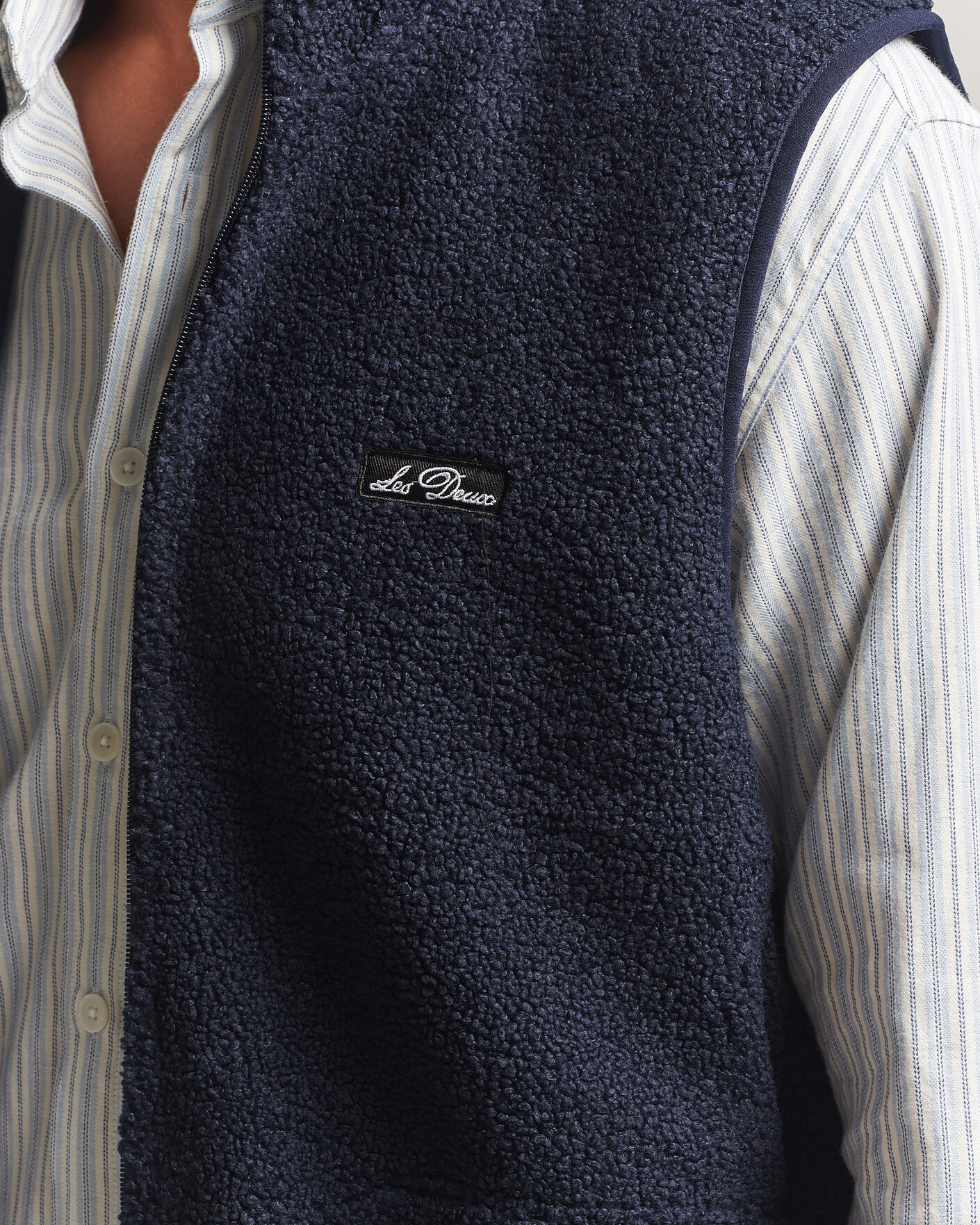 Men | Gilets | LES DEUX | Patch Teddy Vest Dark Navy