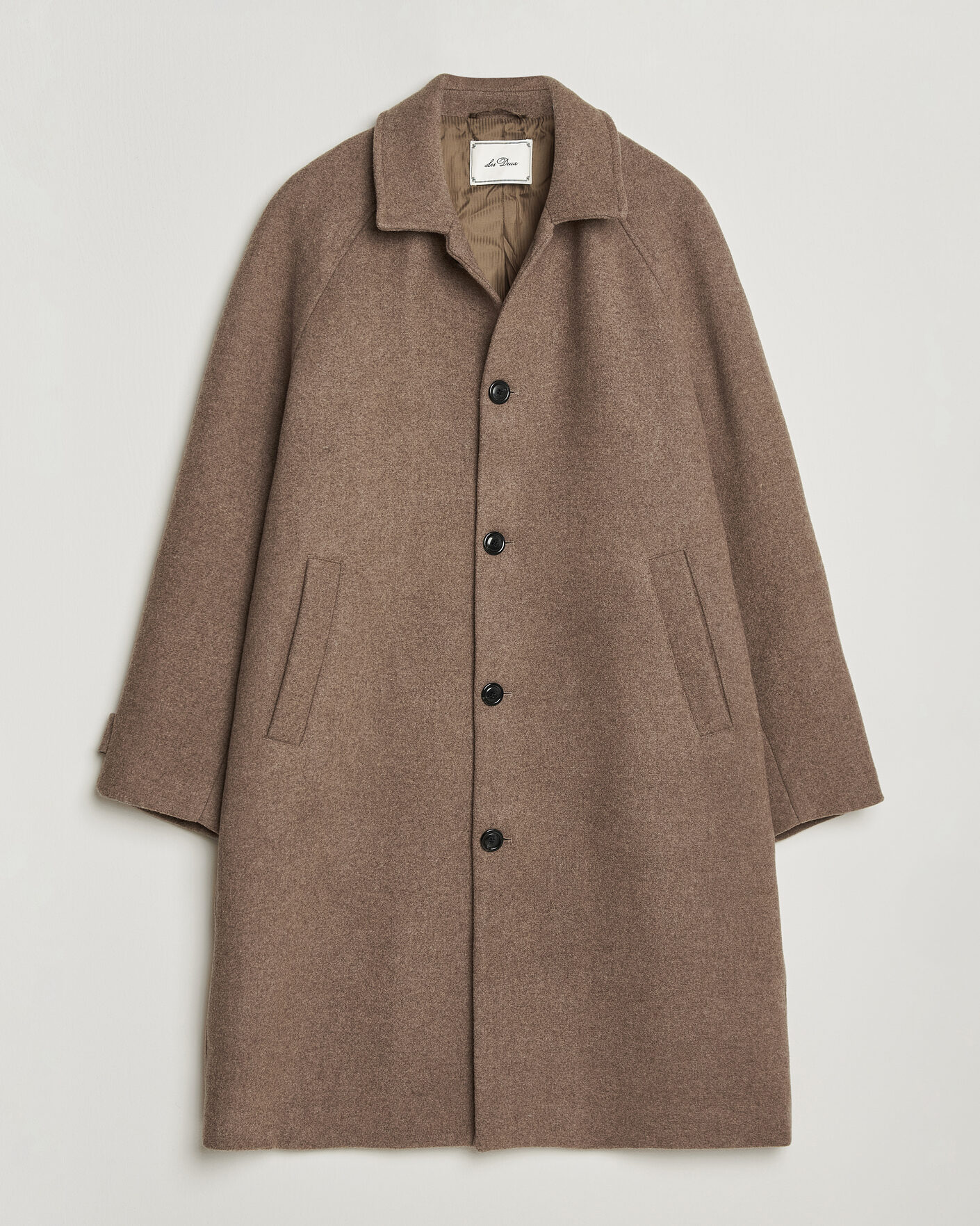 Men | Coats & Jackets | LES DEUX | Solid Wool Coat Dark Sand Melange