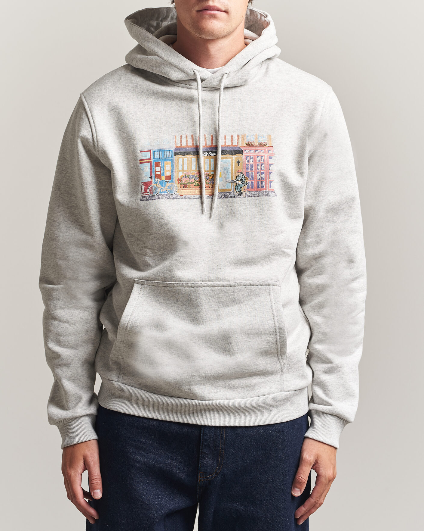 Men | Sweaters & Knitwear | LES DEUX | Market Hoodie Snow Melange