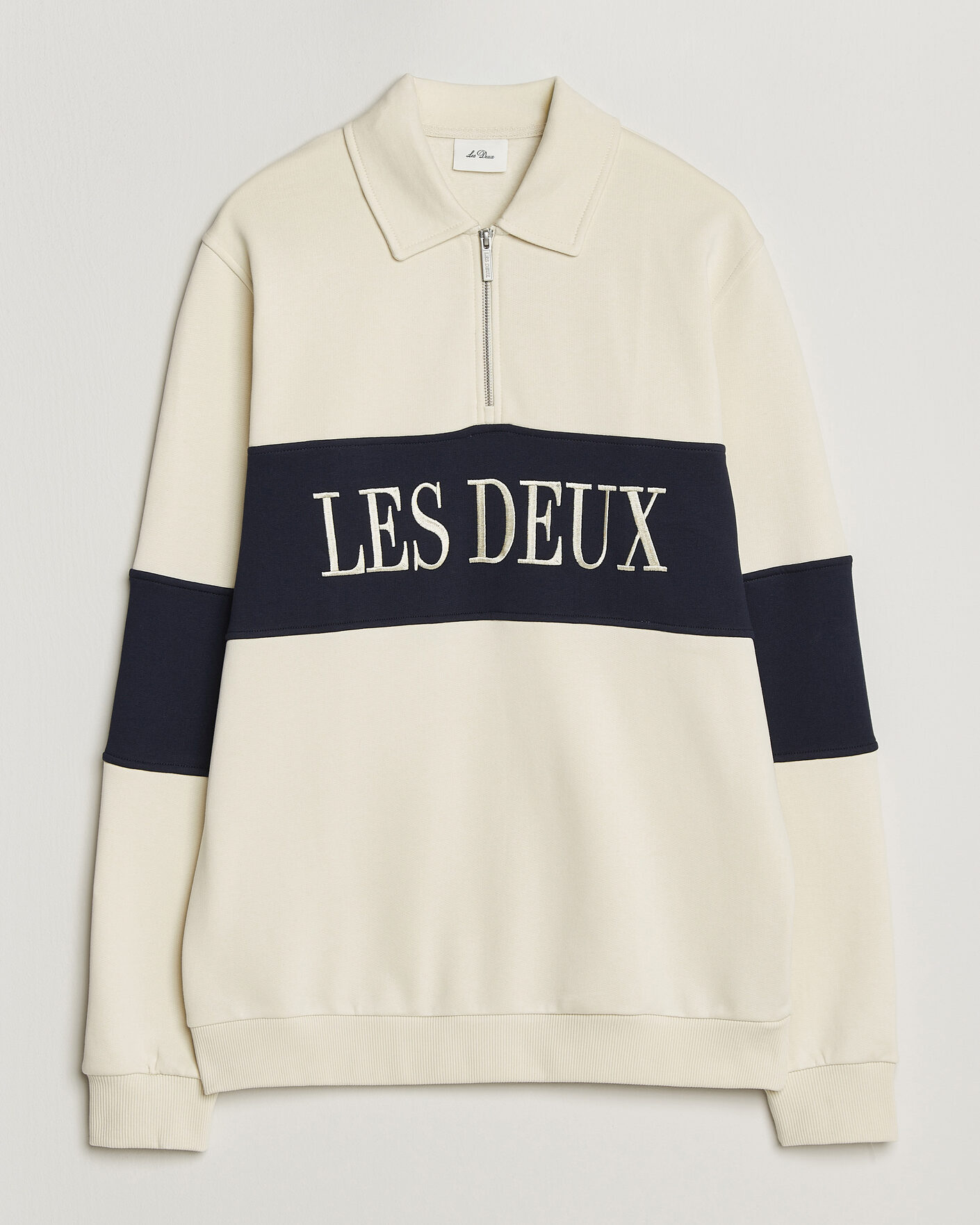 Men | Sweaters & Knitwear | LES DEUX | Zipper Rugby Sweatshirt Ivory