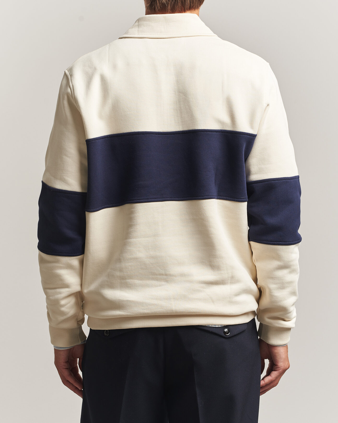 Men | Sweaters & Knitwear | LES DEUX | Zipper Rugby Sweatshirt Ivory