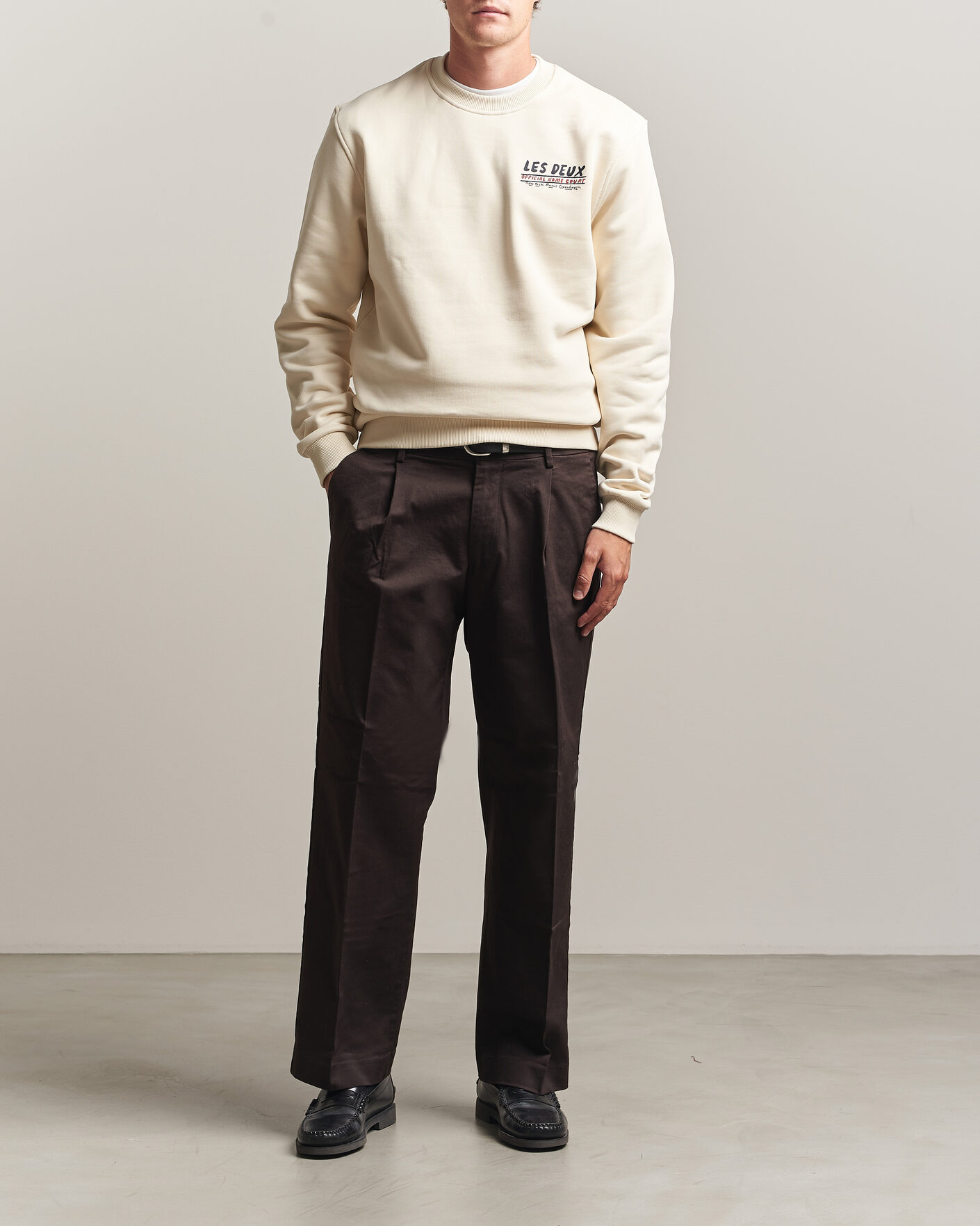Men | Sweaters & Knitwear | LES DEUX | Record Sweatshirt Ivory