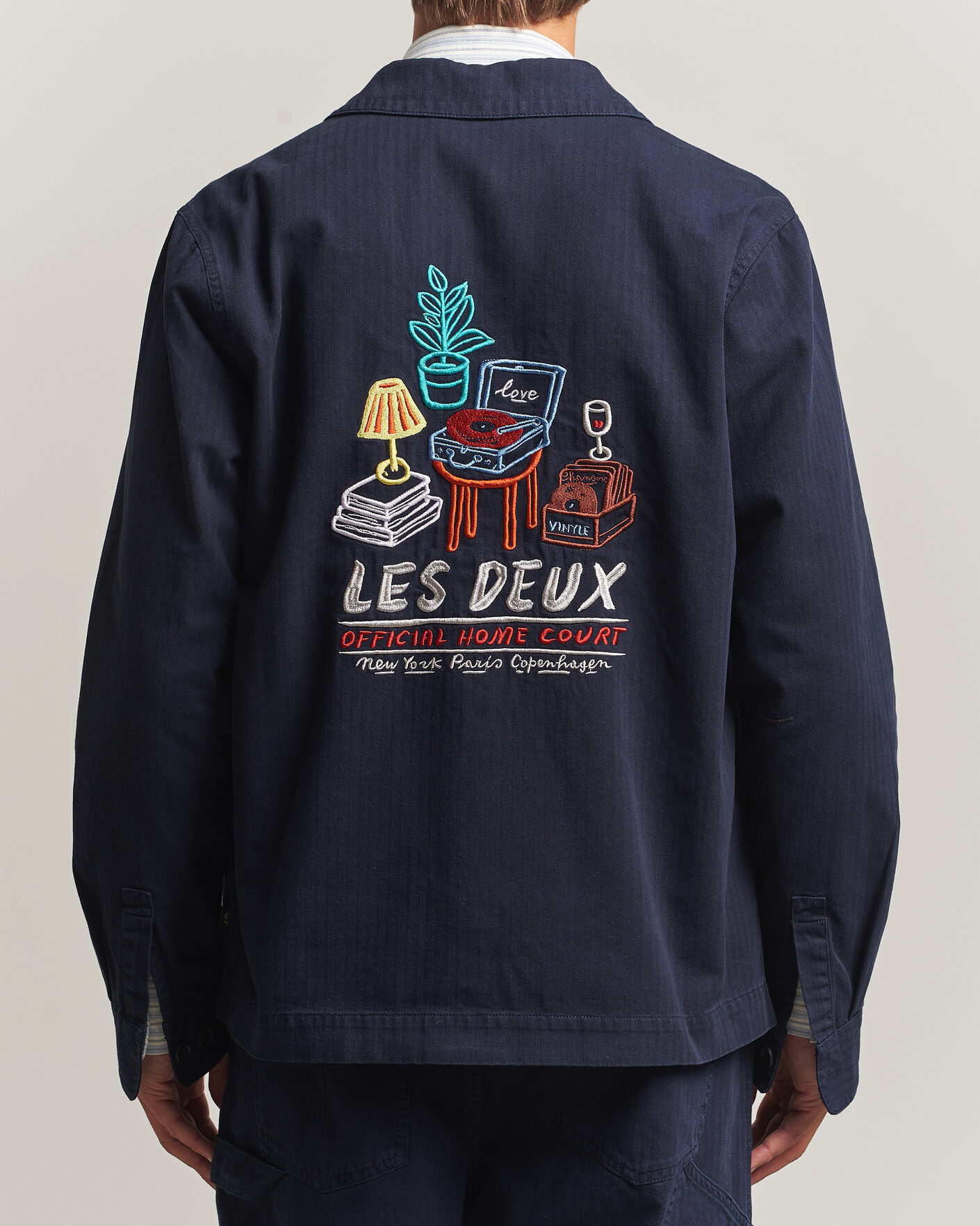 Men | Shirts | LES DEUX | Herringbone Artist Overshirt Dark Navy