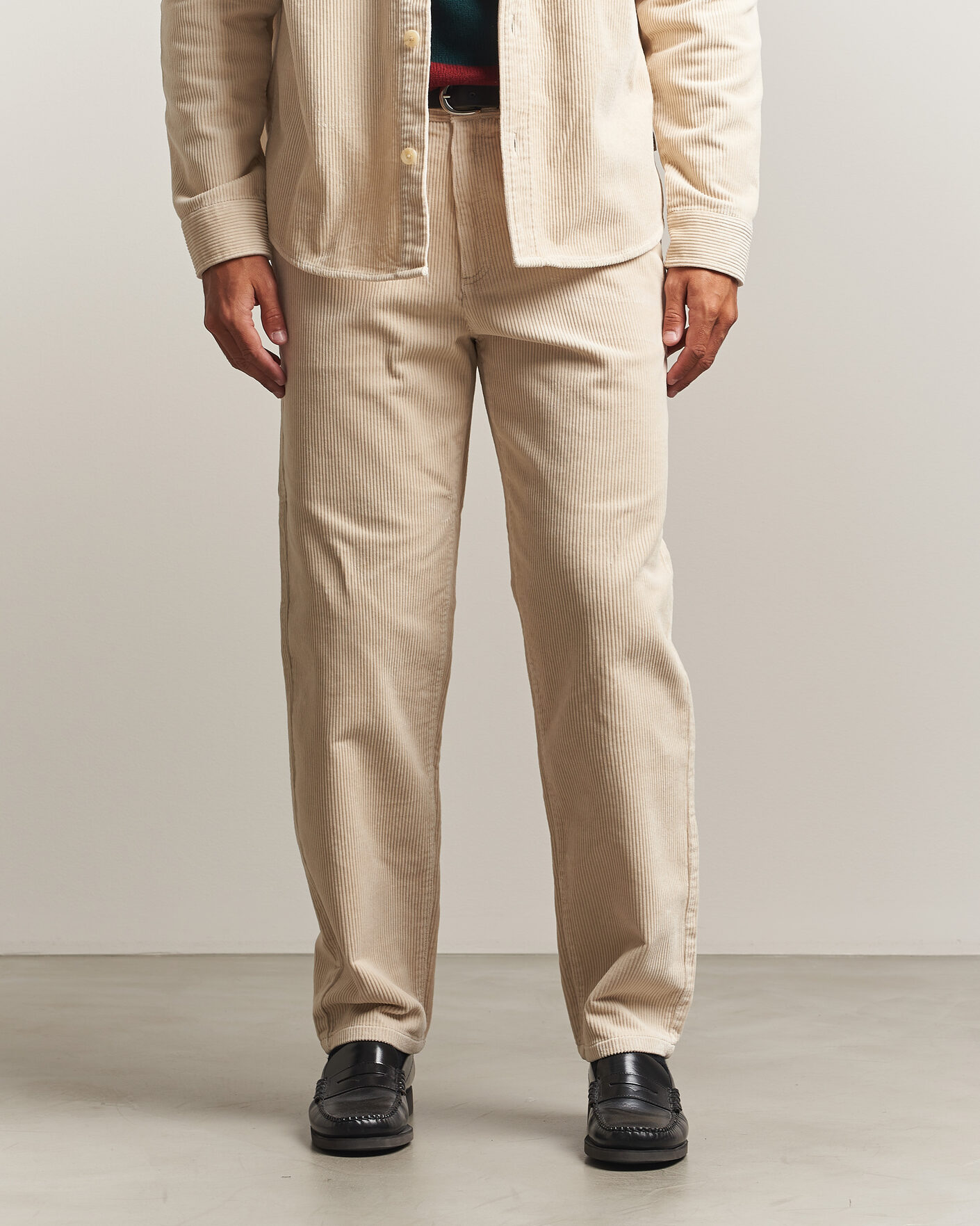Men | Trousers | LES DEUX | Corduroy Tapered Pants Ivory