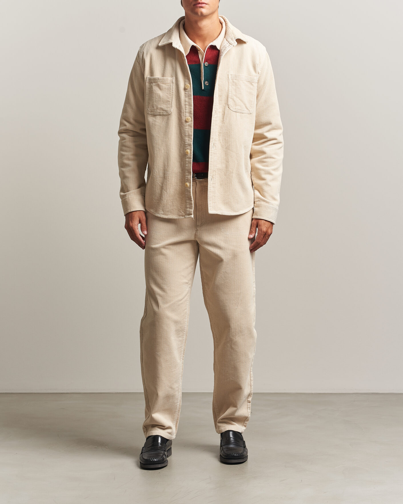 Men | Shirts | LES DEUX | Corduroy Overshirt Ivory